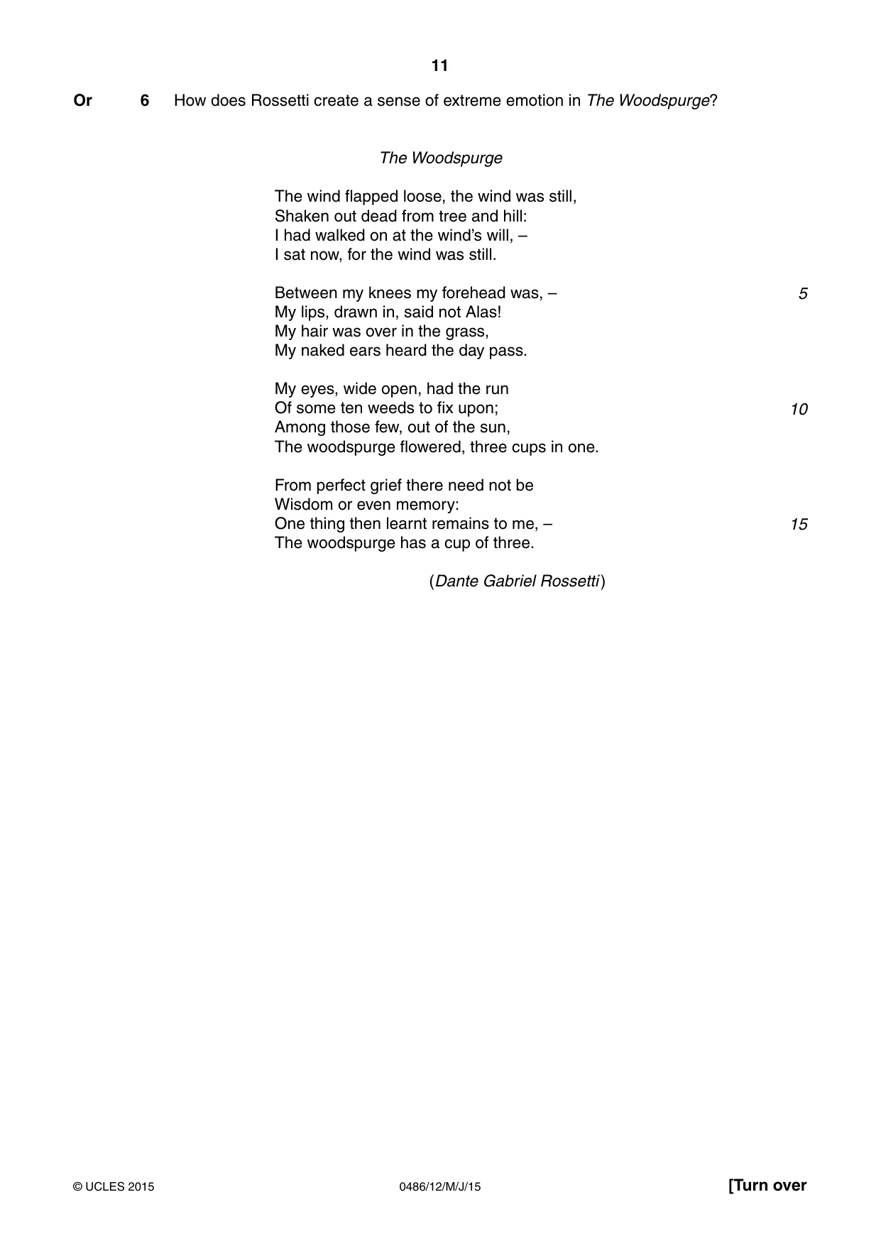 Cambridge IGCSE English - Literature 0486 2015 May/June Paper 1 · Variant 2 question paper, page 11 of 28