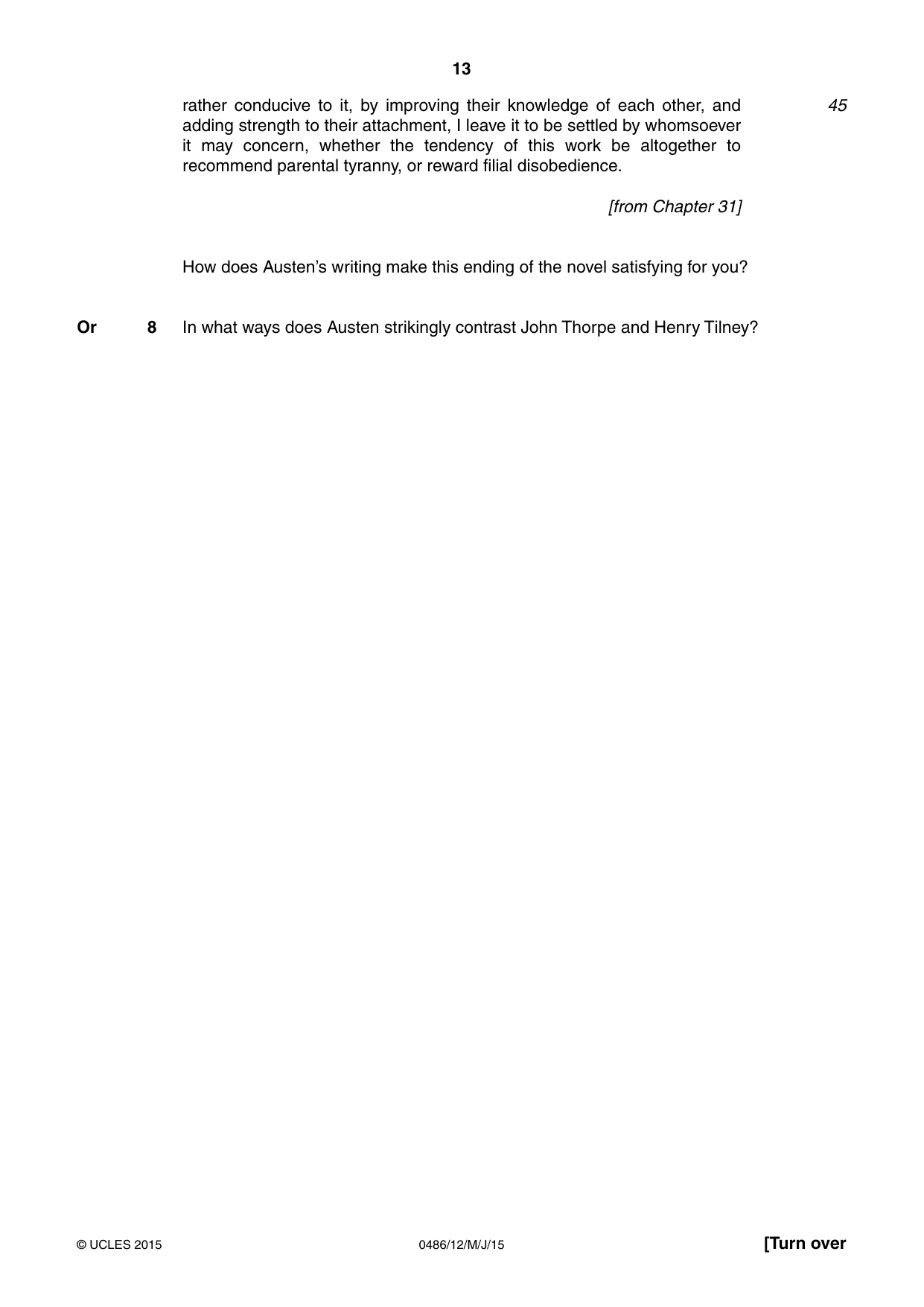 Cambridge IGCSE English - Literature 0486 2015 May/June Paper 1 · Variant 2 question paper, page 13 of 28