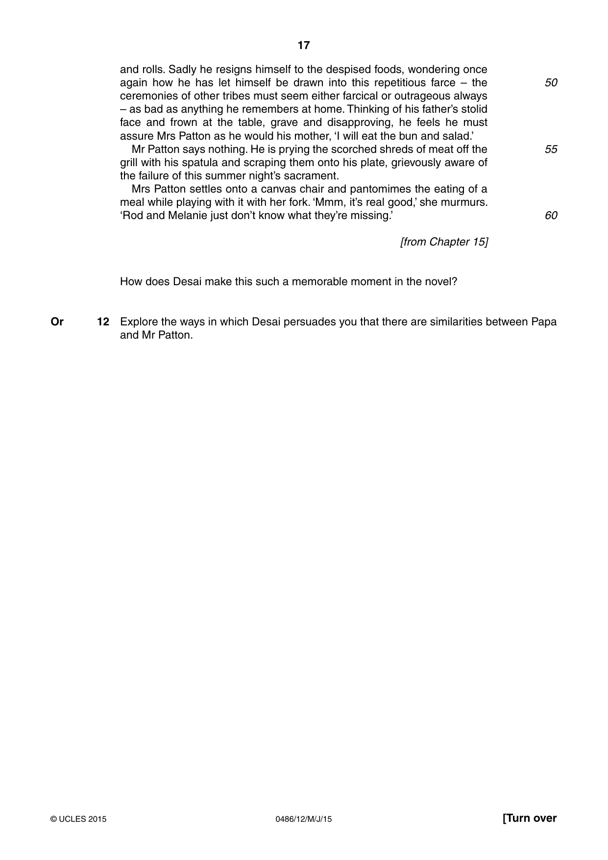 Cambridge IGCSE English - Literature 0486 2015 May/June Paper 1 · Variant 2 question paper, page 17 of 28