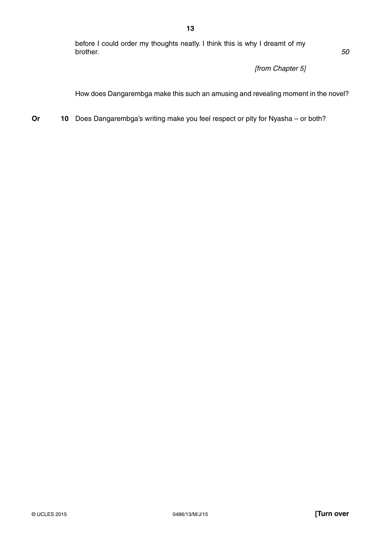 Cambridge IGCSE English - Literature 0486 2015 May/June Paper 1 · Variant 3 question paper, page 13 of 28