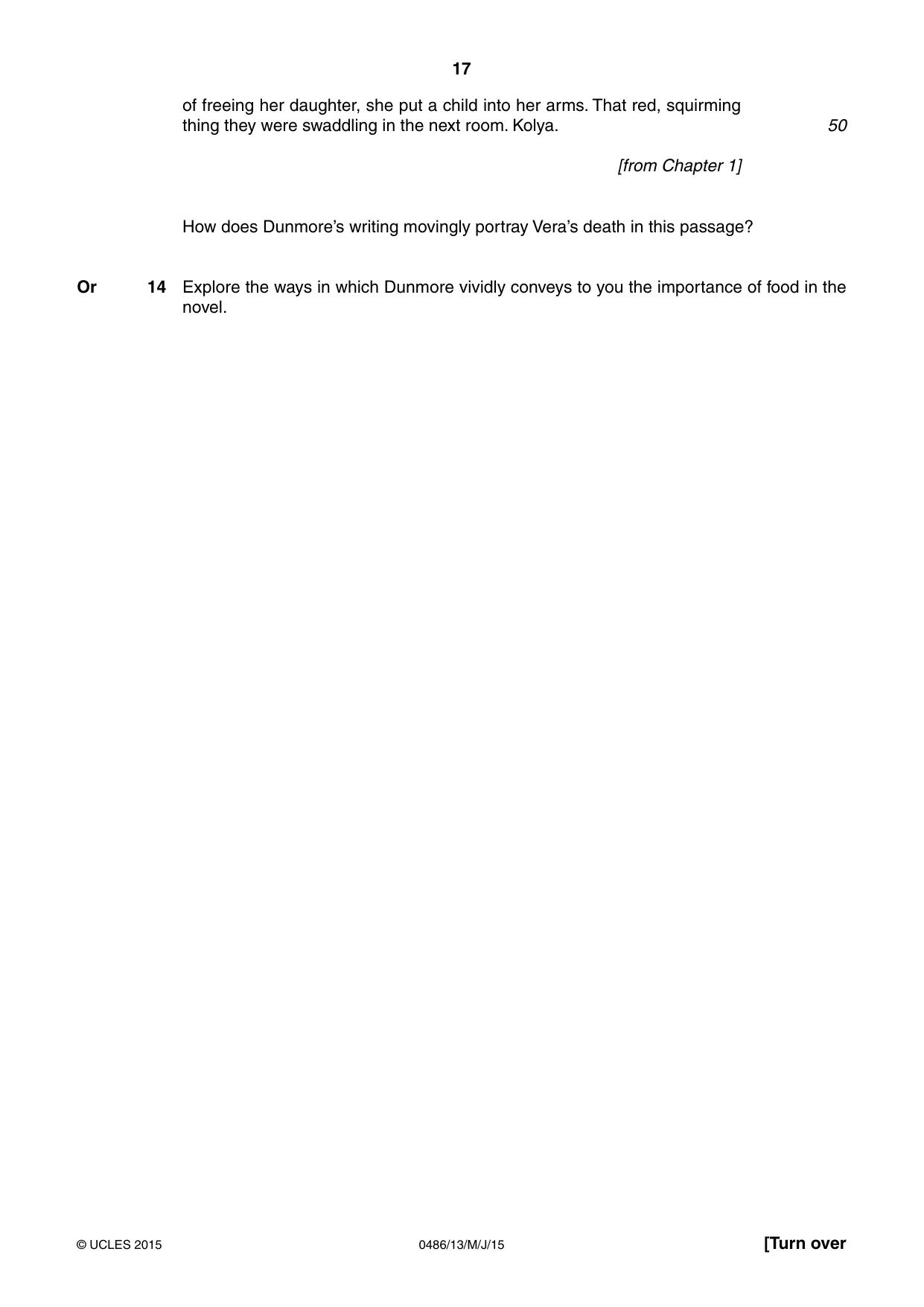 Cambridge IGCSE English - Literature 0486 2015 May/June Paper 1 · Variant 3 question paper, page 17 of 28