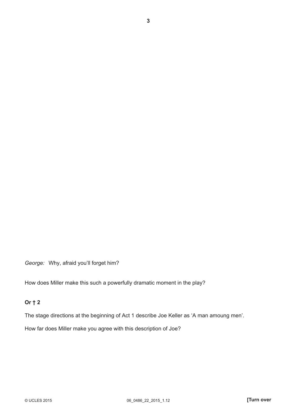 Cambridge IGCSE English - Literature 0486 2015 May/June Paper 2 · Variant 2 question paper, page 3 of 16