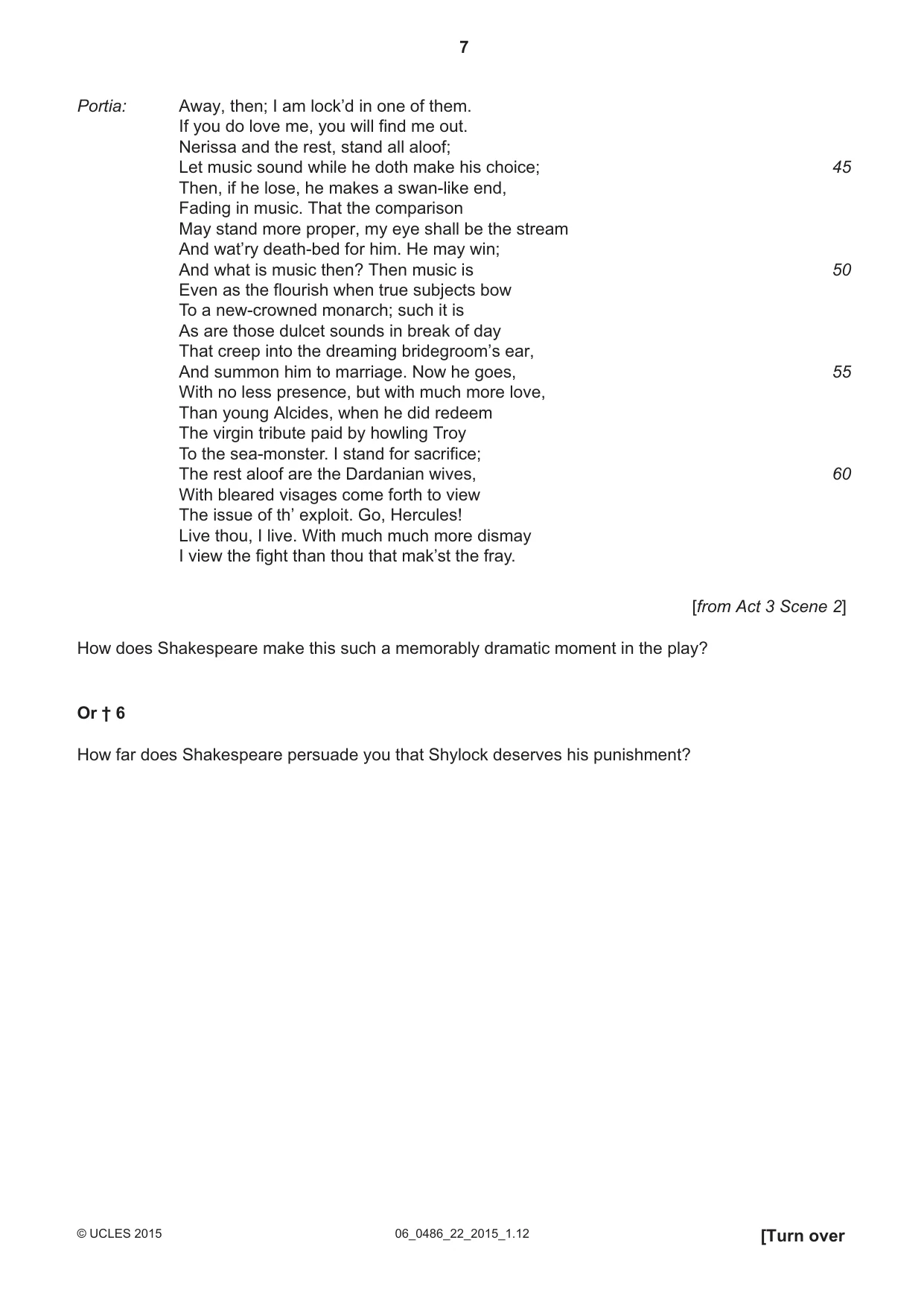 Cambridge IGCSE English - Literature 0486 2015 May/June Paper 2 · Variant 2 question paper, page 7 of 16