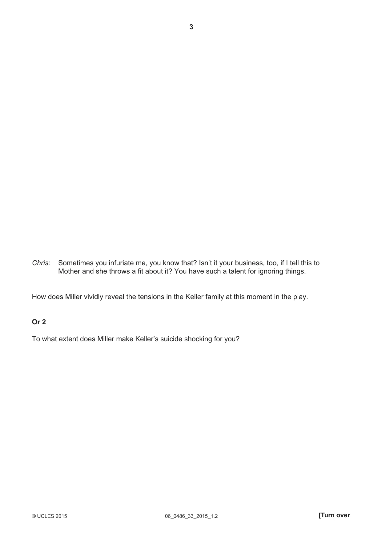 Cambridge IGCSE English - Literature 0486 2015 May/June Paper 3 · Variant 3 question paper, page 3 of 16