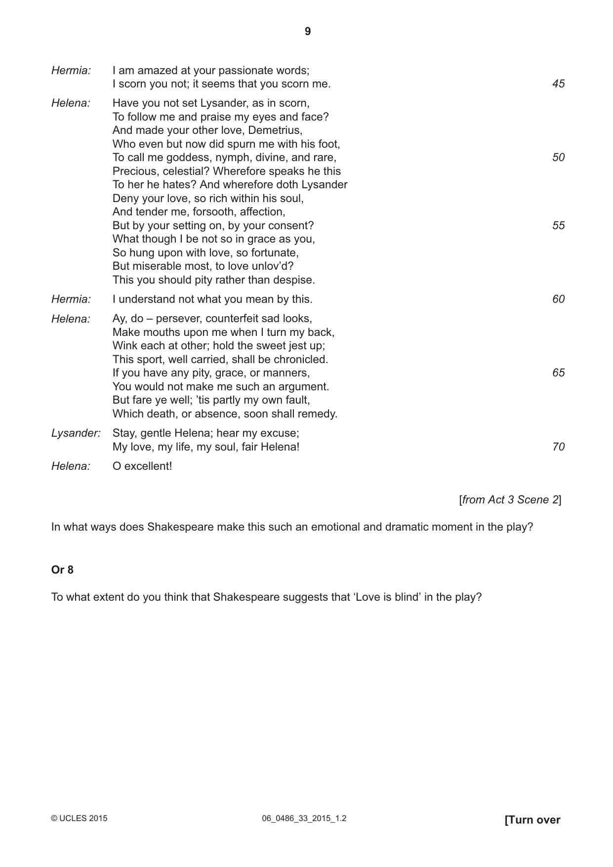 Cambridge IGCSE English - Literature 0486 2015 May/June Paper 3 · Variant 3 question paper, page 9 of 16