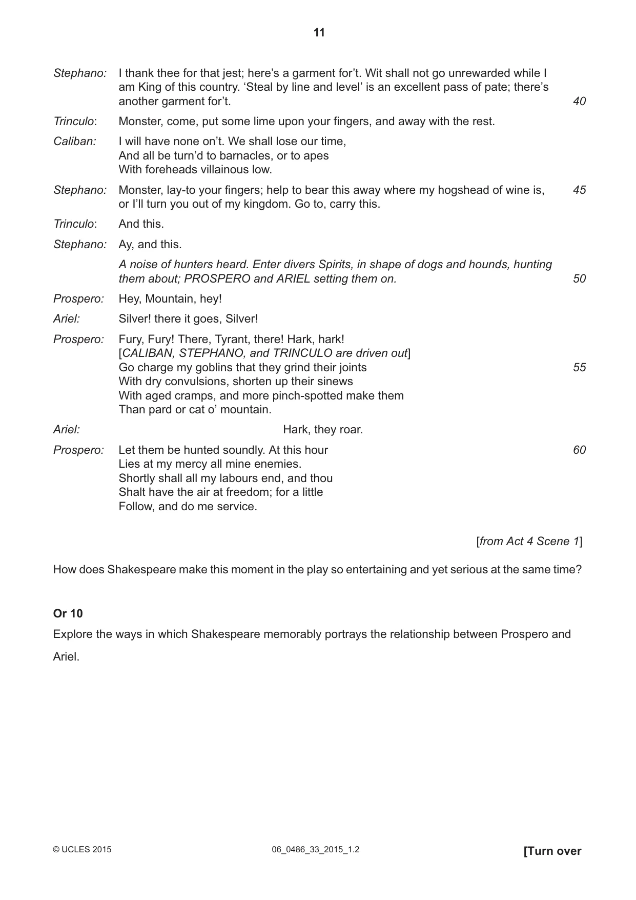 Cambridge IGCSE English - Literature 0486 2015 May/June Paper 3 · Variant 3 question paper, page 11 of 16