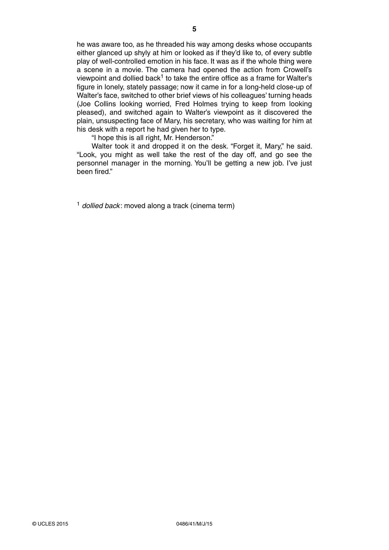 Cambridge IGCSE English - Literature 0486 2015 May/June Paper 4 · Variant 1 question paper, page 5 of 8