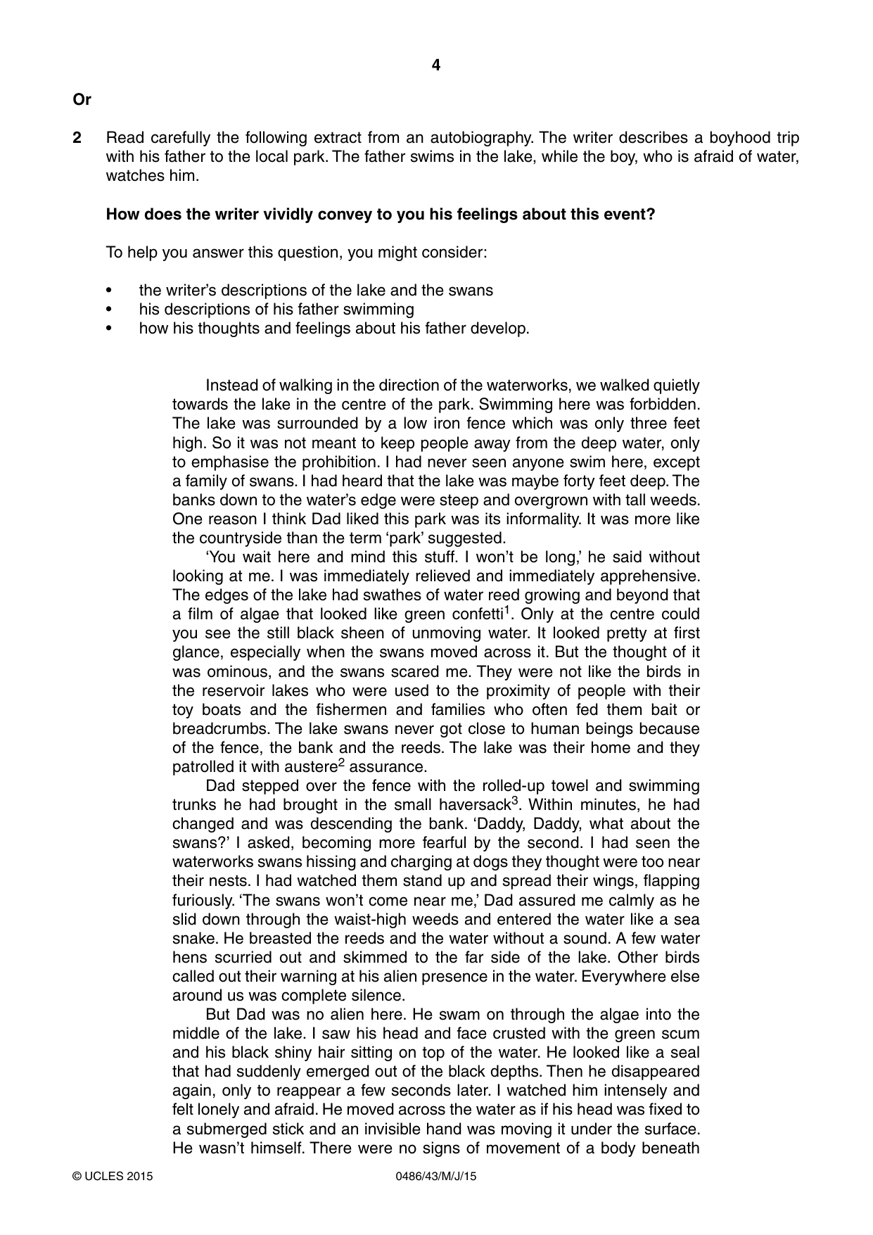 Cambridge IGCSE English - Literature 0486 2015 May/June Paper 4 · Variant 3 question paper, page 4 of 8