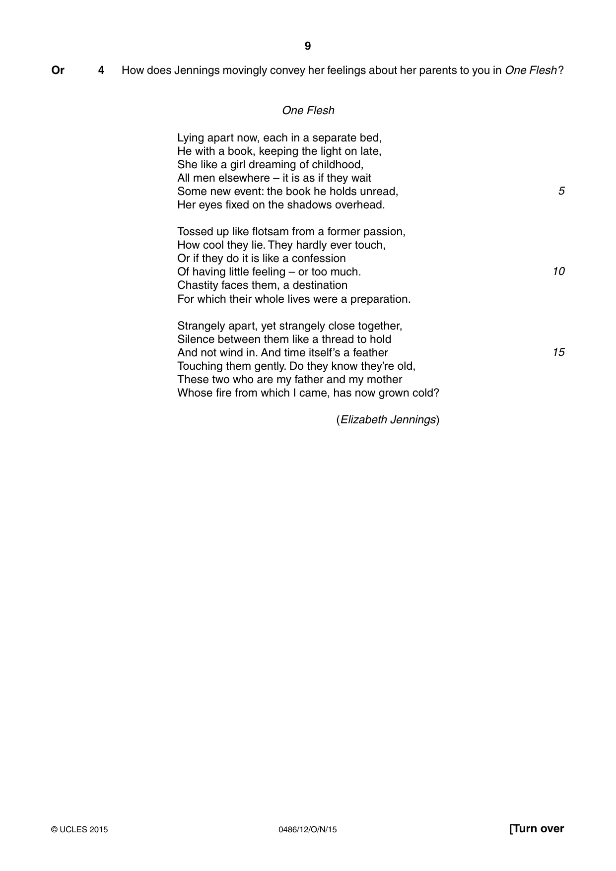 Cambridge IGCSE English - Literature 0486 2015 Oct/Nov Paper 1 · Variant 2 question paper, page 9 of 28