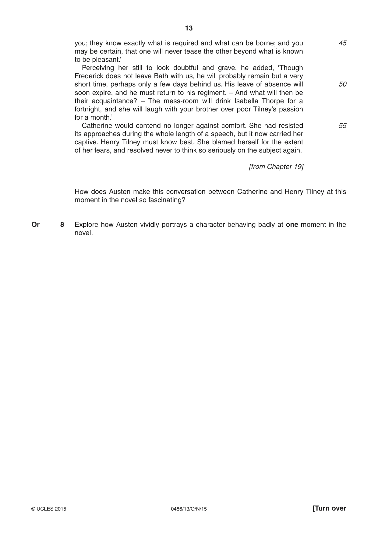 Cambridge IGCSE English - Literature 0486 2015 Oct/Nov Paper 1 · Variant 3 question paper, page 13 of 28