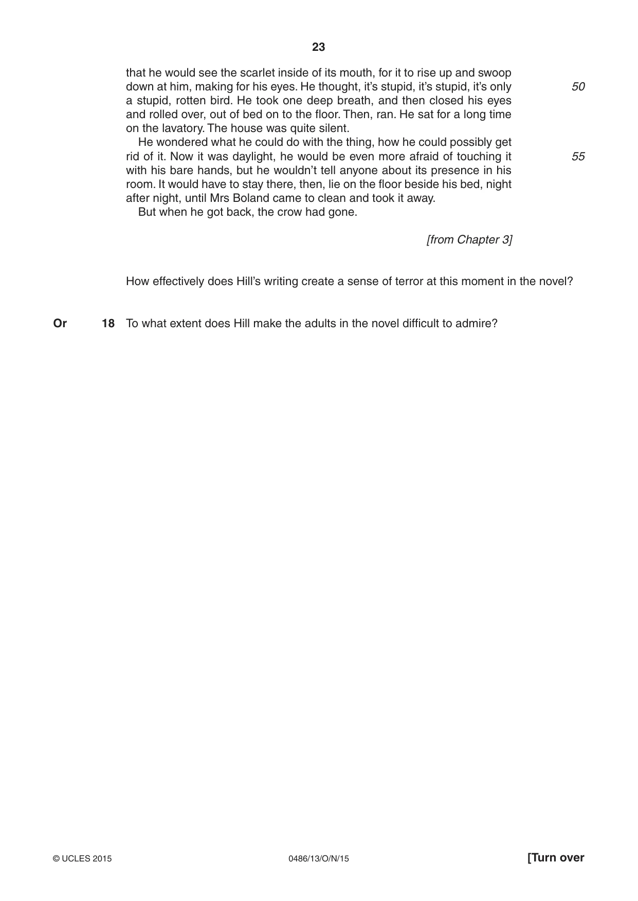 Cambridge IGCSE English - Literature 0486 2015 Oct/Nov Paper 1 · Variant 3 question paper, page 23 of 28