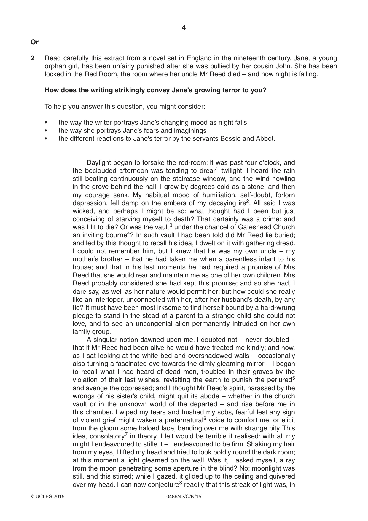 Cambridge IGCSE English - Literature 0486 2015 Oct/Nov Paper 4 · Variant 2 question paper, page 4 of 8