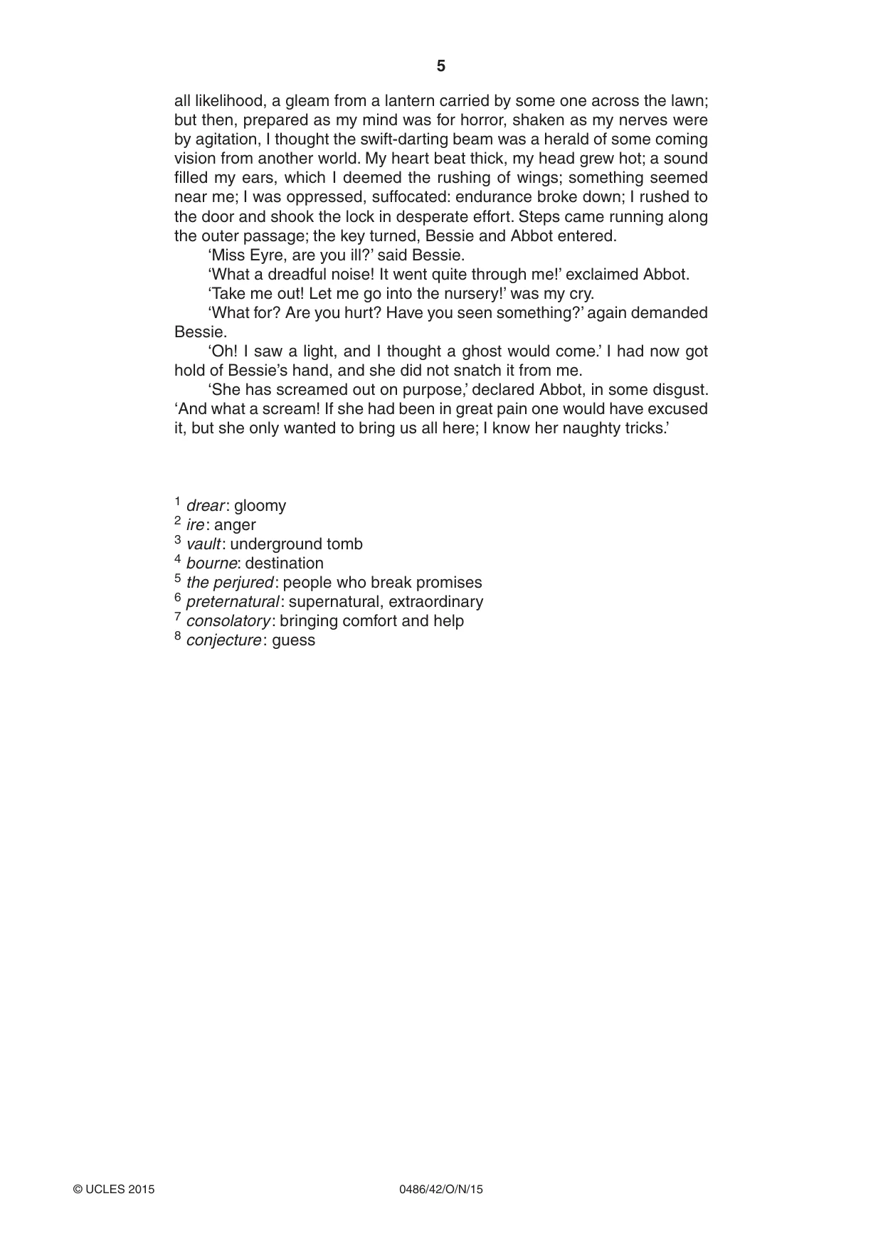 Cambridge IGCSE English - Literature 0486 2015 Oct/Nov Paper 4 · Variant 2 question paper, page 5 of 8