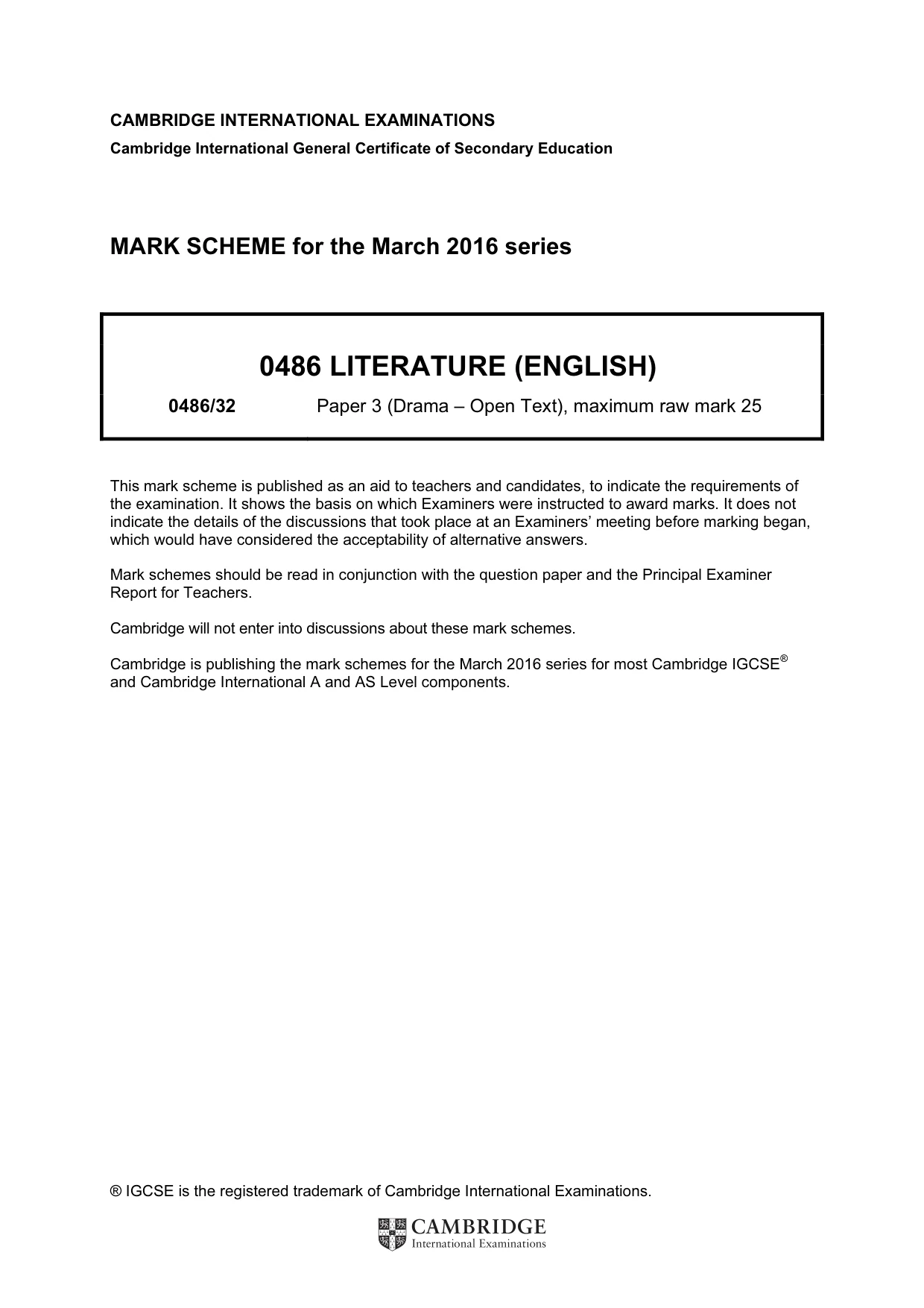 Mark scheme, page 1 of 3