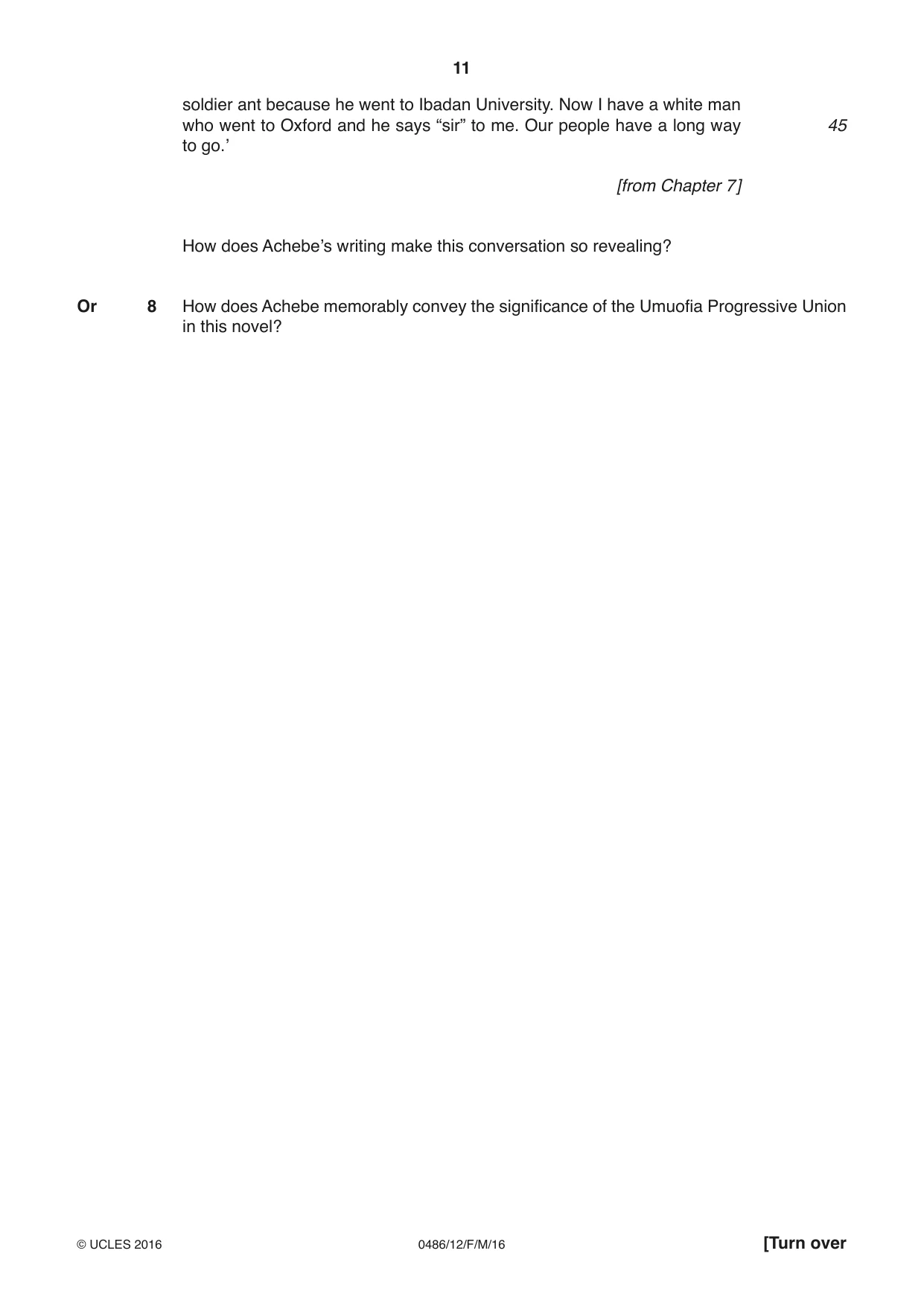 Cambridge IGCSE English - Literature 0486 2016 Feb/March Paper 1 · Variant 2 question paper, page 11 of 28