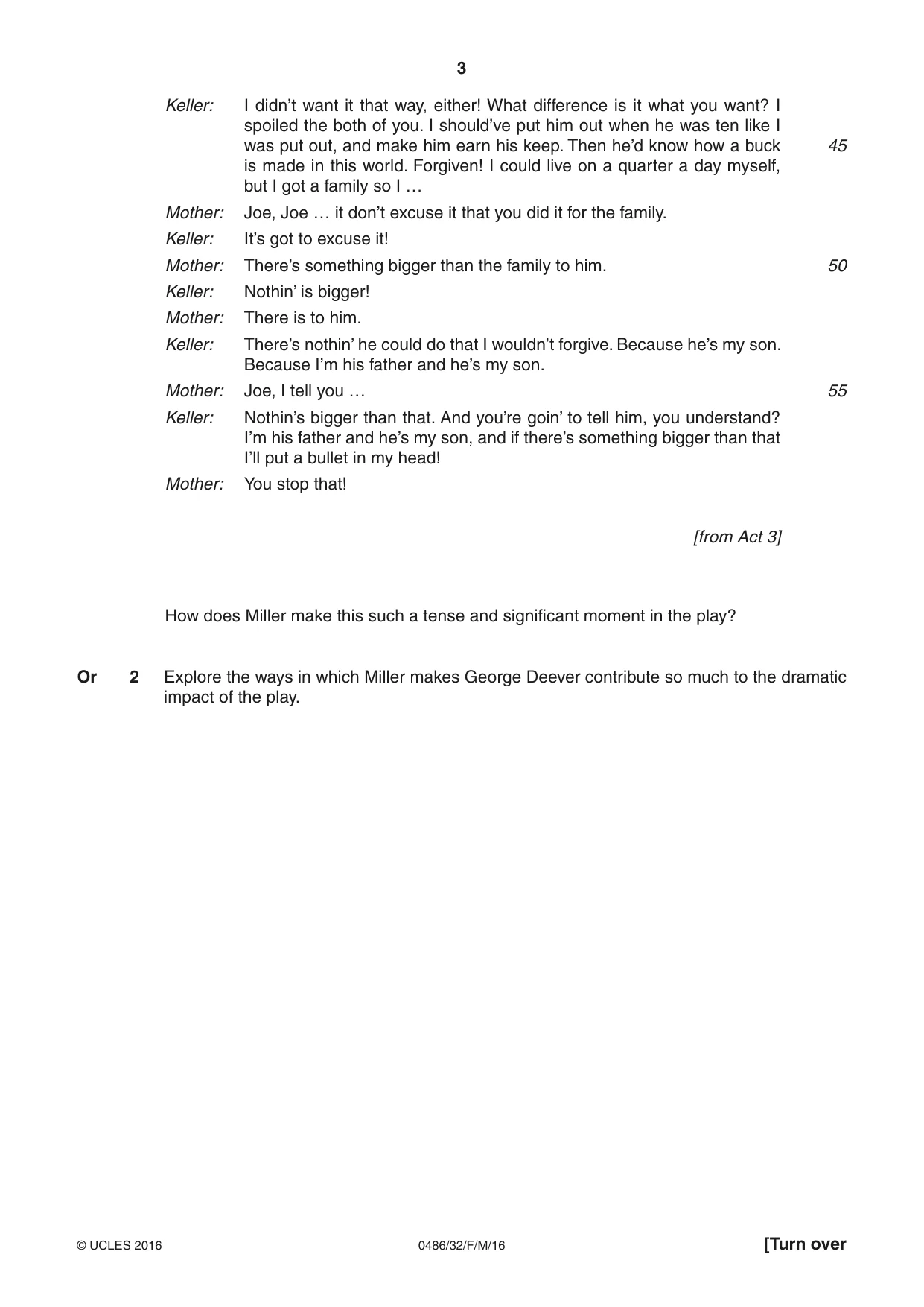 Cambridge IGCSE English - Literature 0486 2016 Feb/March Paper 3 · Variant 2 question paper, page 3 of 12