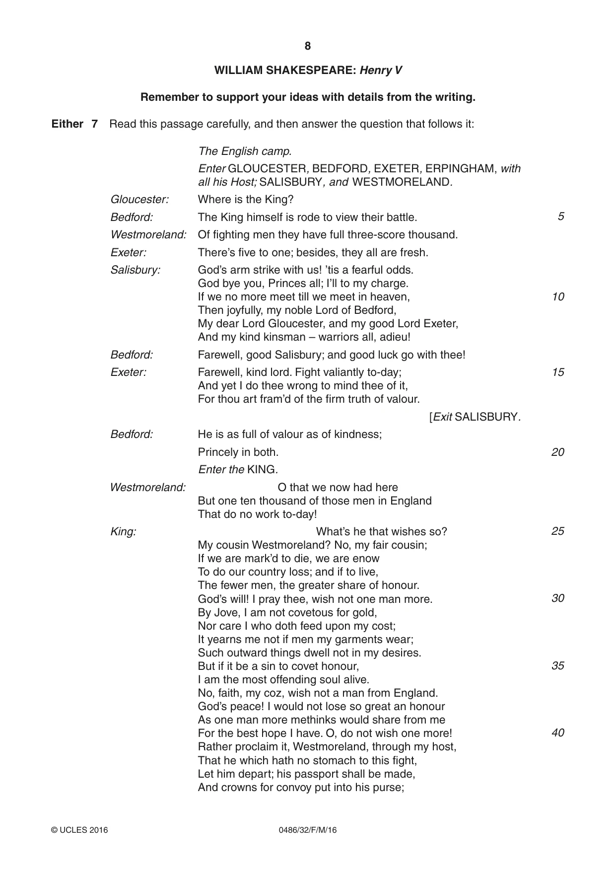 Cambridge IGCSE English - Literature 0486 2016 Feb/March Paper 3 · Variant 2 question paper, page 8 of 12