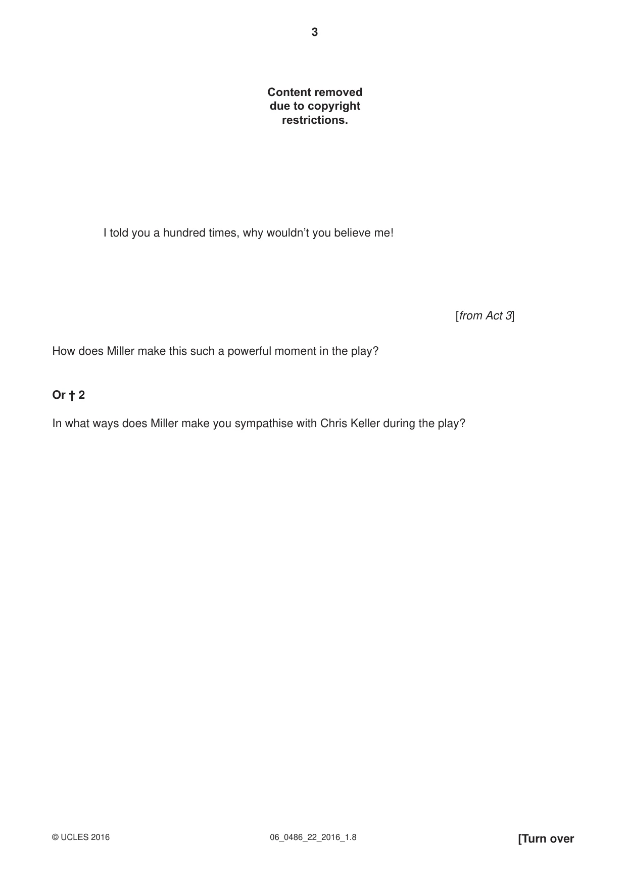 Cambridge IGCSE English - Literature 0486 2016 May/June Paper 2 · Variant 2 question paper, page 3 of 12