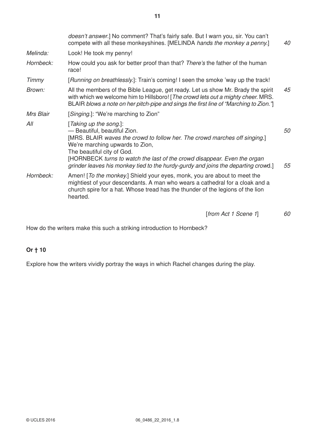 Cambridge IGCSE English - Literature 0486 2016 May/June Paper 2 · Variant 2 question paper, page 11 of 12