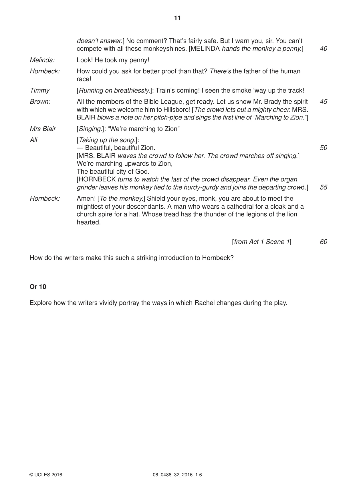 Cambridge IGCSE English - Literature 0486 2016 May/June Paper 3 · Variant 2 question paper, page 11 of 12