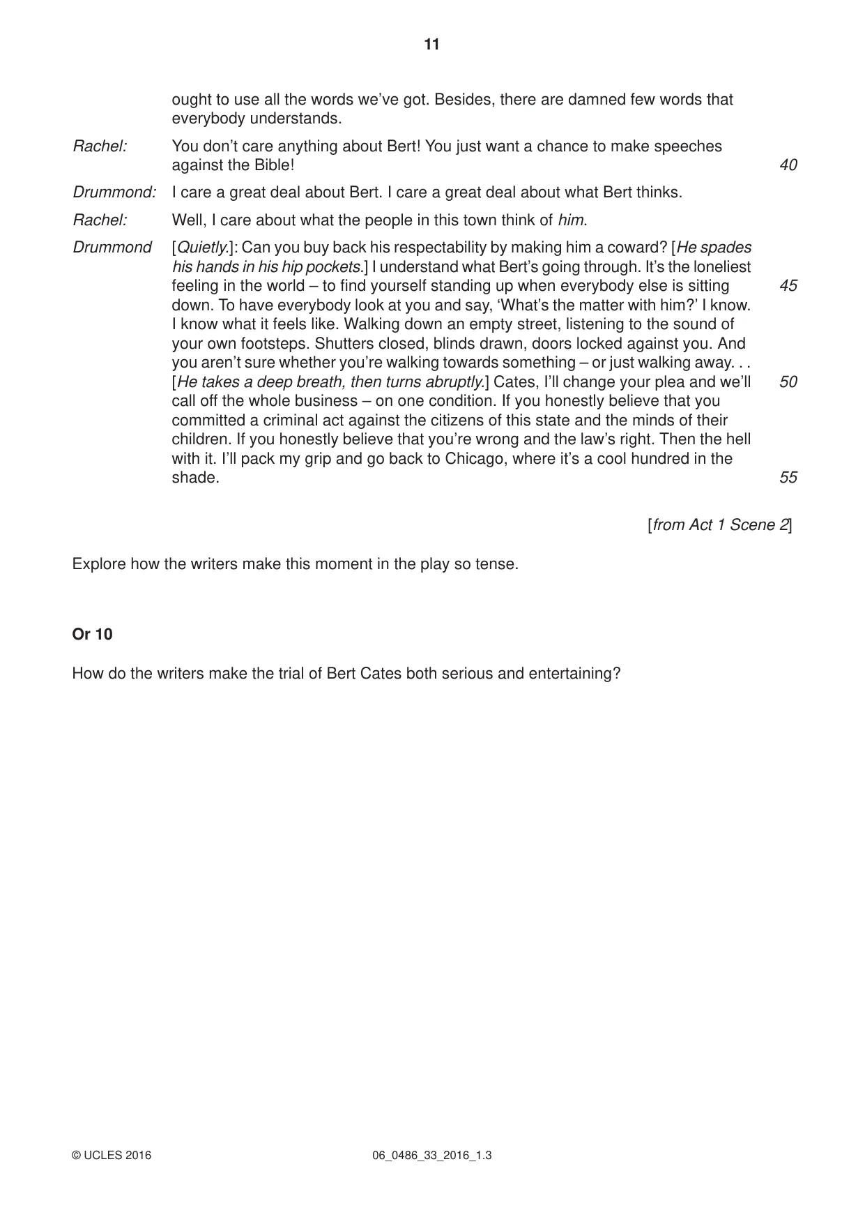 Cambridge IGCSE English - Literature 0486 2016 May/June Paper 3 · Variant 3 question paper, page 11 of 12