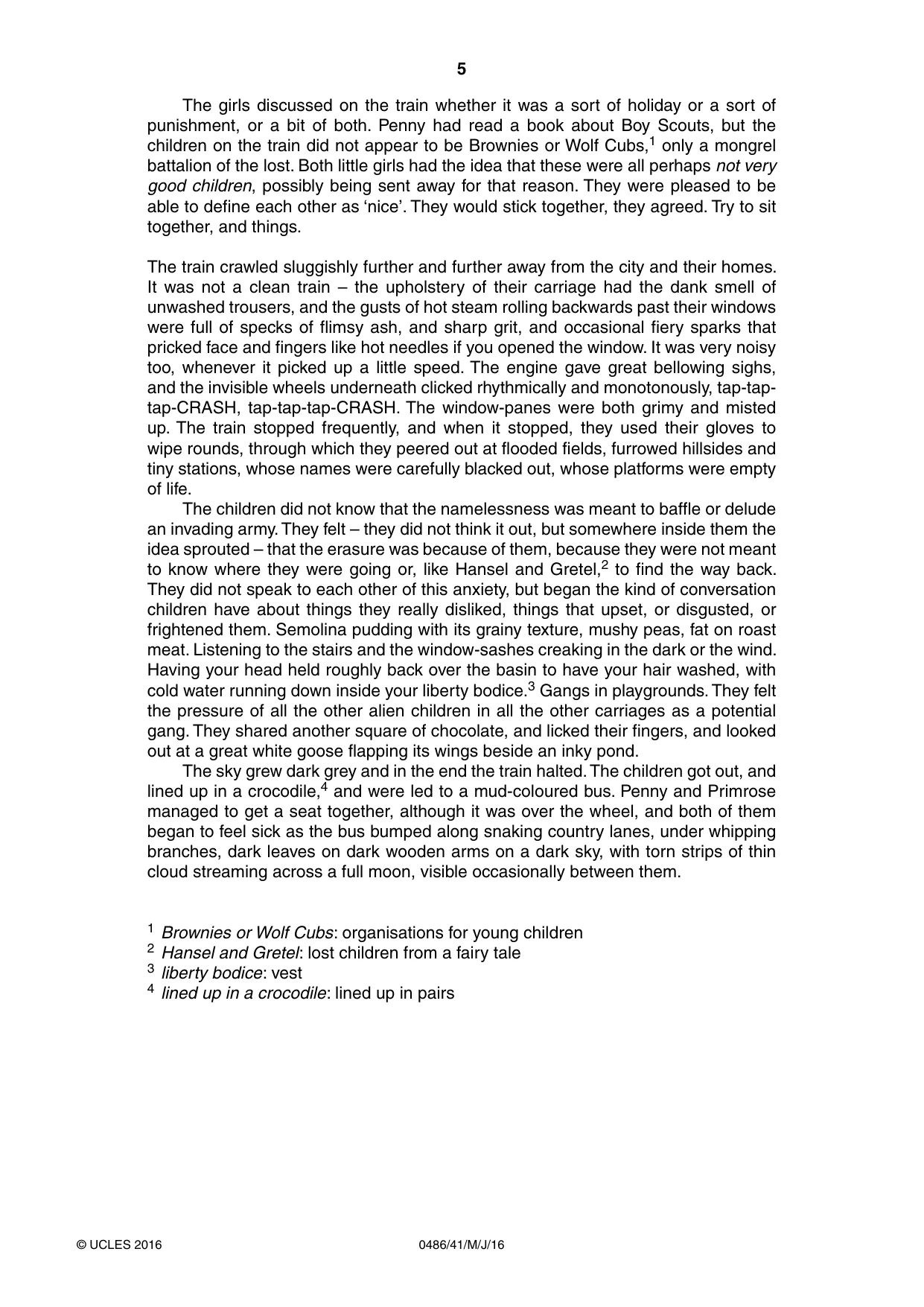 Cambridge IGCSE English - Literature 0486 2016 May/June Paper 4 · Variant 1 question paper, page 5 of 8