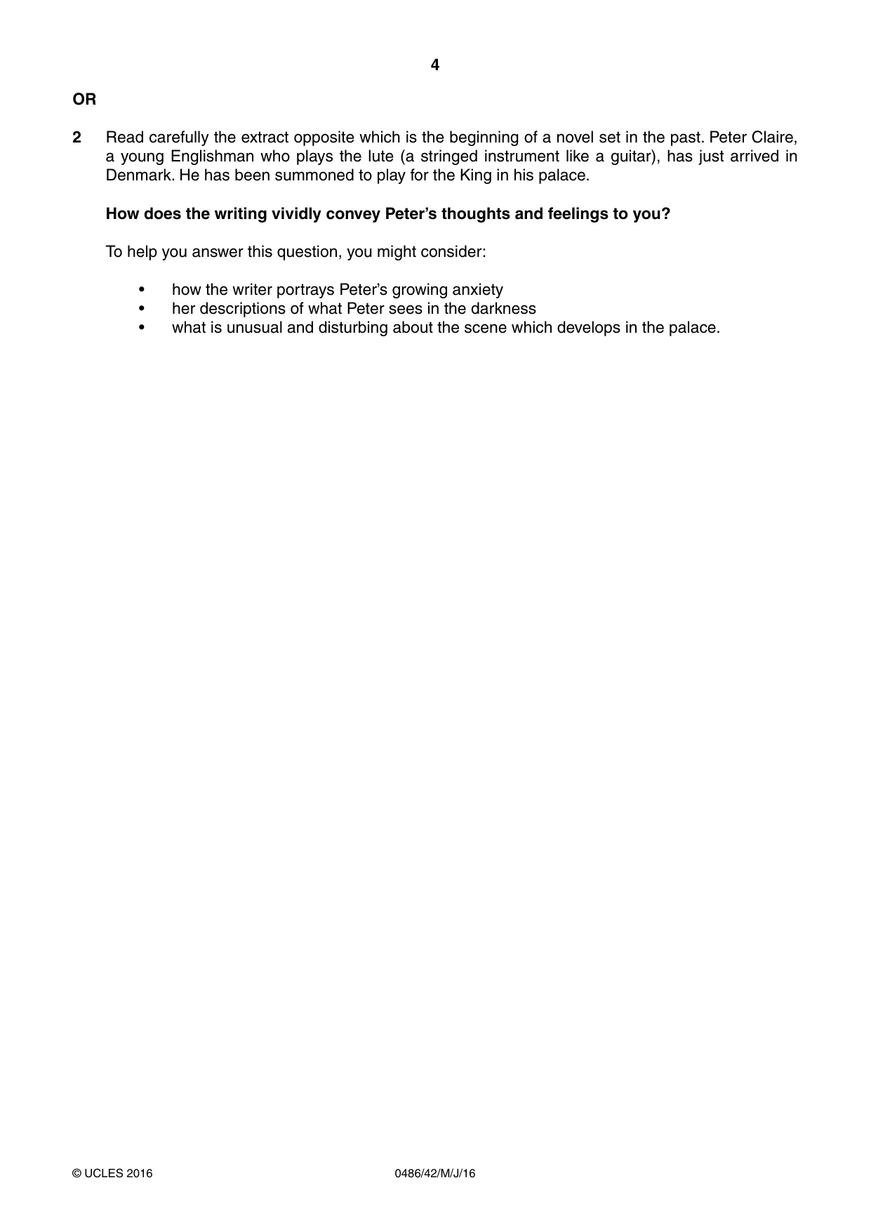 Cambridge IGCSE English - Literature 0486 2016 May/June Paper 4 · Variant 2 question paper, page 4 of 8