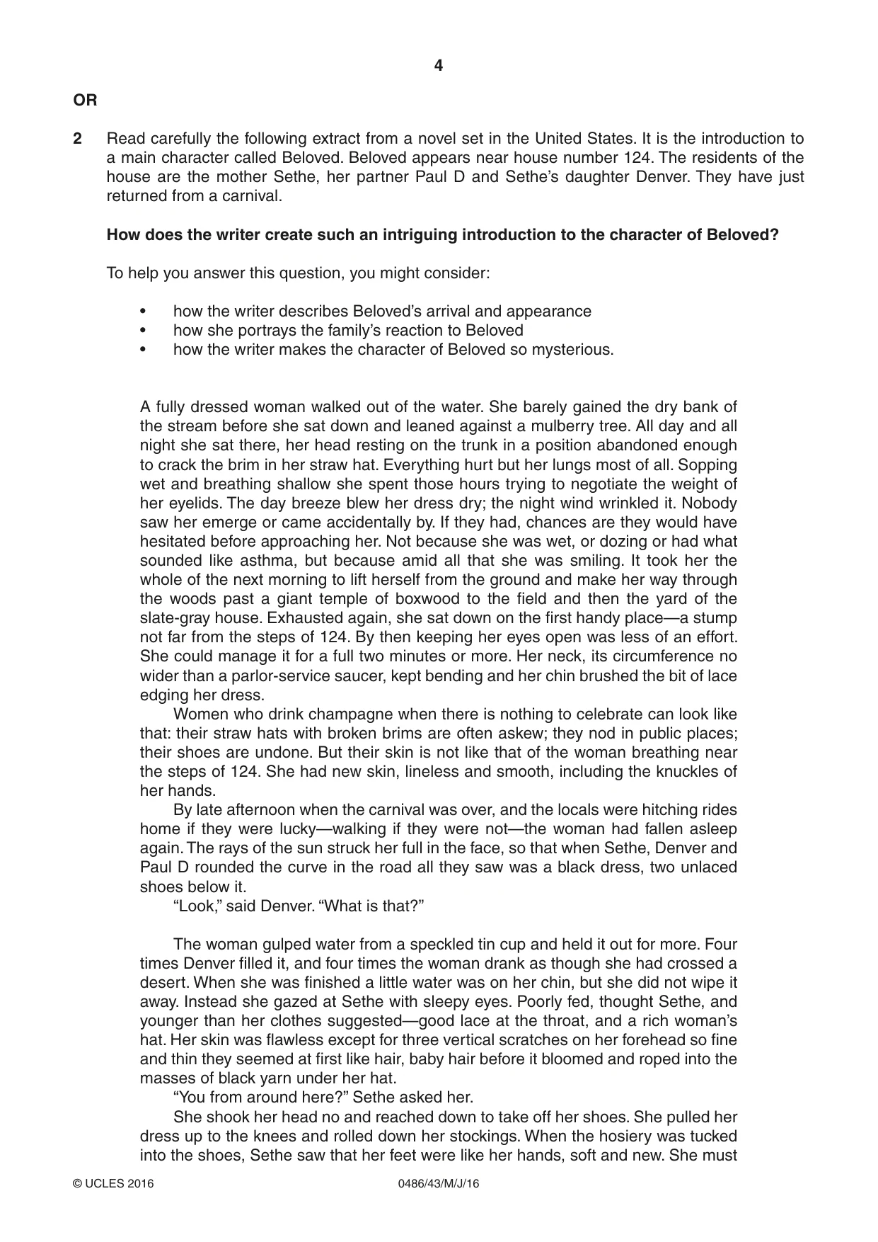 Cambridge IGCSE English - Literature 0486 2016 May/June Paper 4 · Variant 3 question paper, page 4 of 8