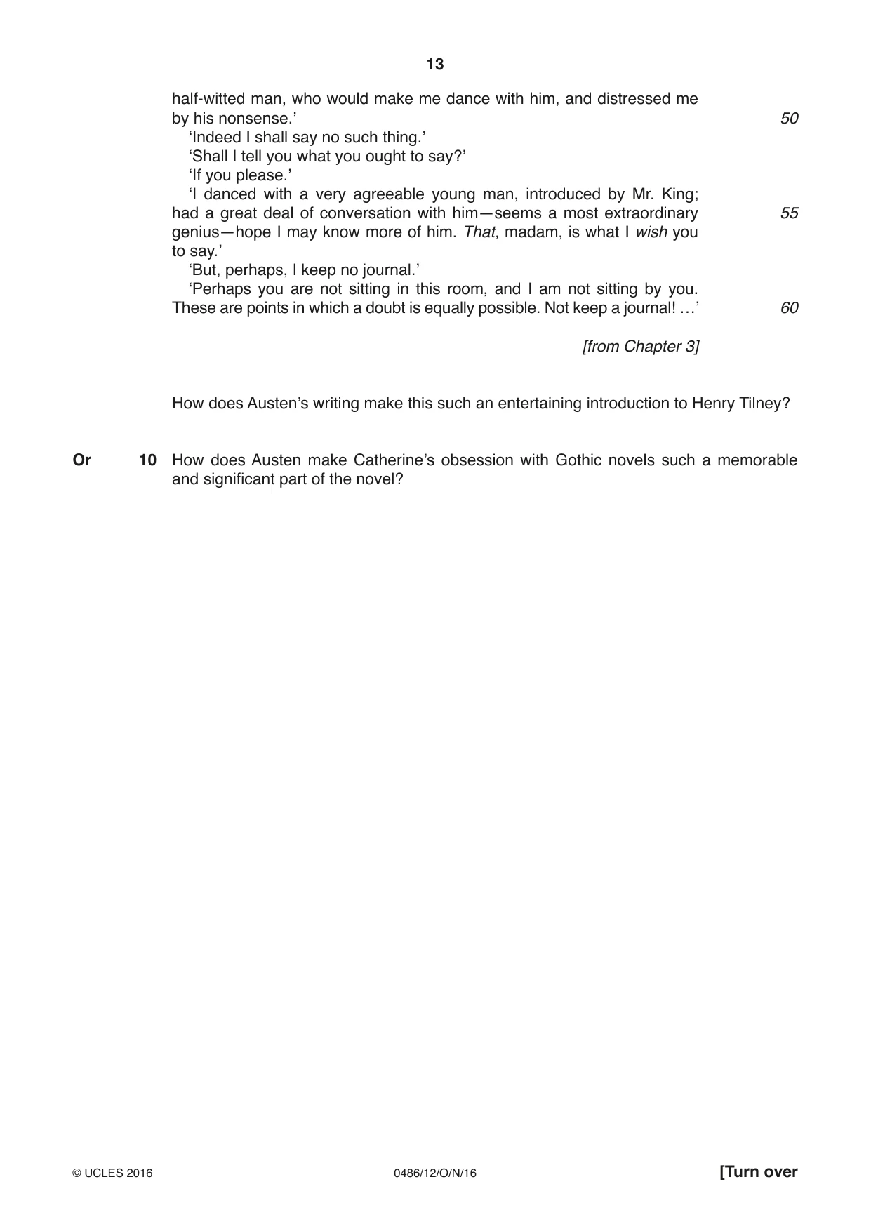 Cambridge IGCSE English - Literature 0486 2016 Oct/Nov Paper 1 · Variant 2 question paper, page 13 of 28