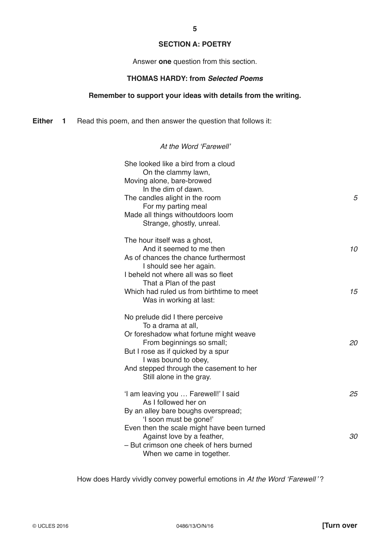 Cambridge IGCSE English - Literature 0486 2016 Oct/Nov Paper 1 · Variant 3 question paper, page 5 of 28