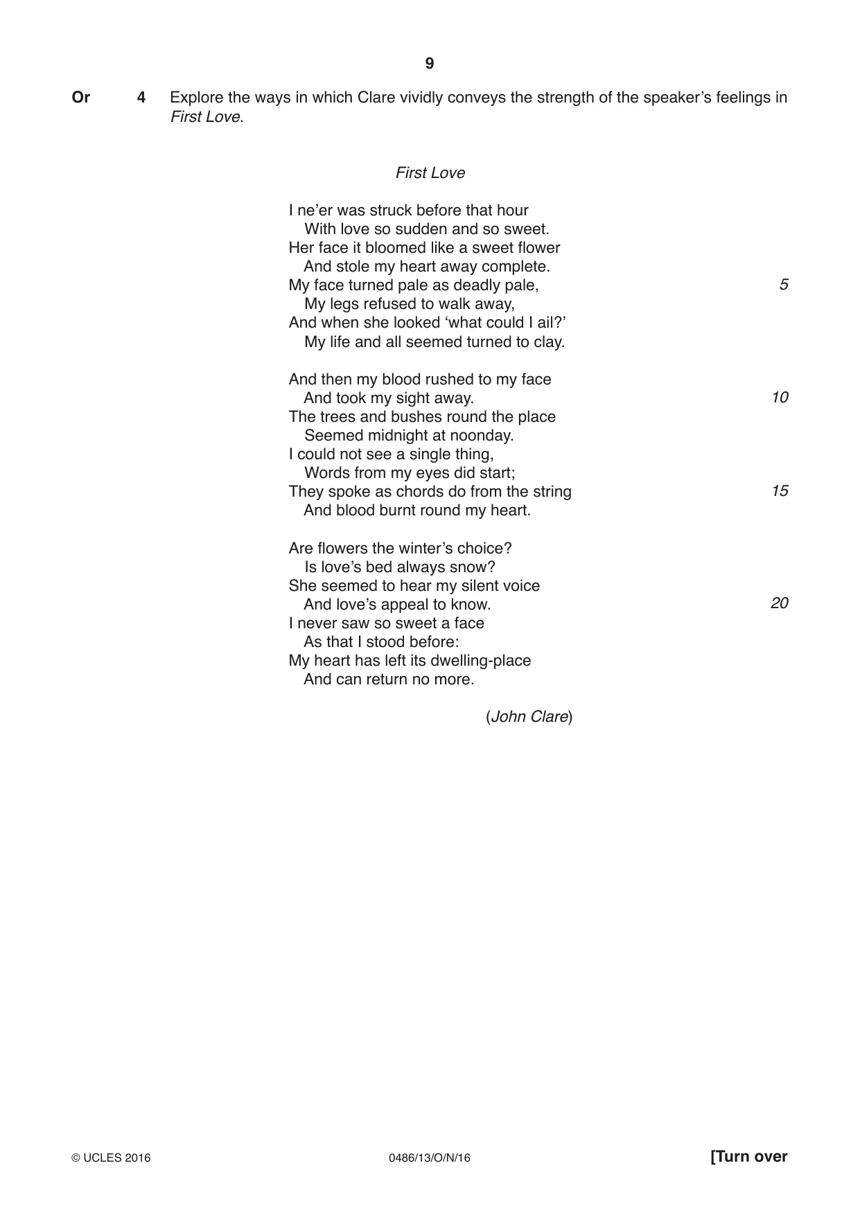 Cambridge IGCSE English - Literature 0486 2016 Oct/Nov Paper 1 · Variant 3 question paper, page 9 of 28