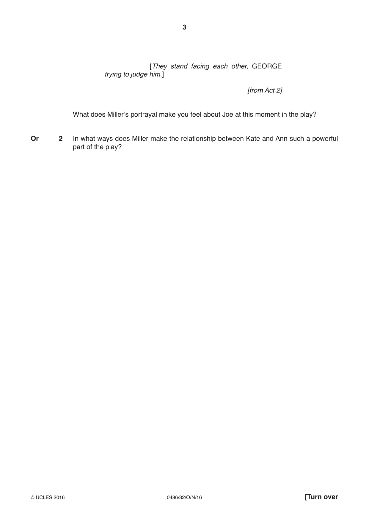 Cambridge IGCSE English - Literature 0486 2016 Oct/Nov Paper 3 · Variant 2 question paper, page 3 of 12