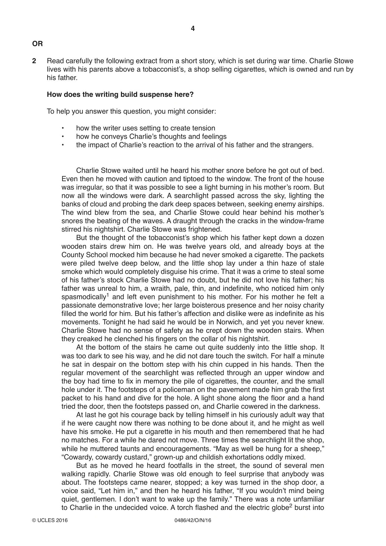 Cambridge IGCSE English - Literature 0486 2016 Oct/Nov Paper 4 · Variant 2 question paper, page 4 of 8