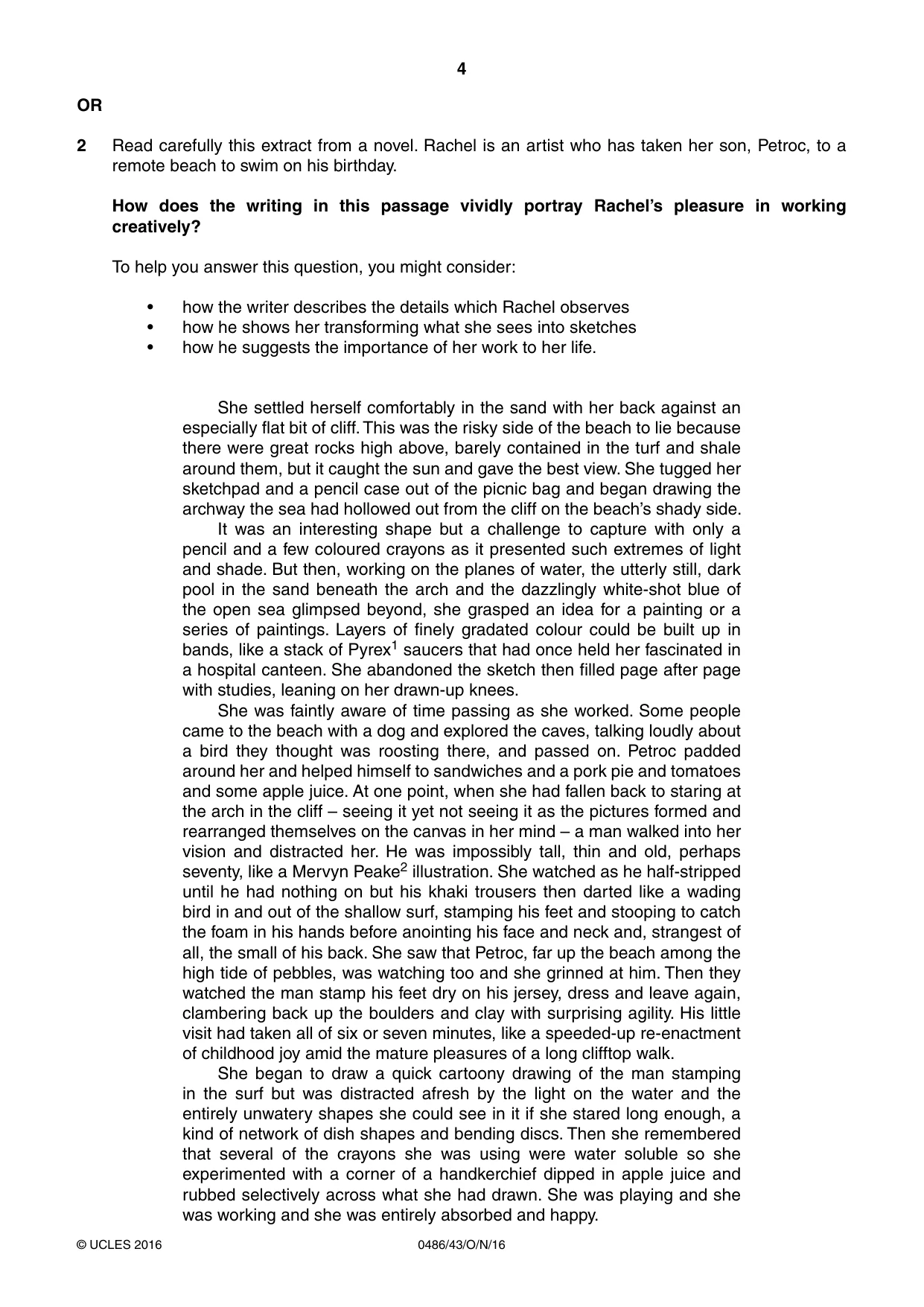 Cambridge IGCSE English - Literature 0486 2016 Oct/Nov Paper 4 · Variant 3 question paper, page 4 of 8
