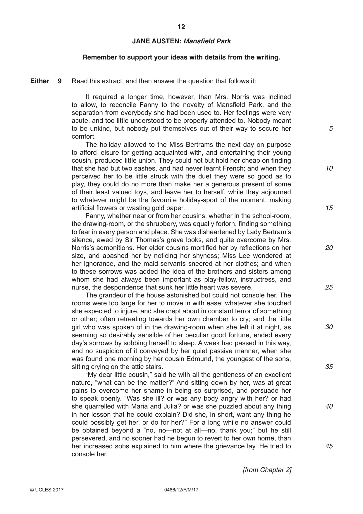 Cambridge IGCSE English - Literature 0486 2017 Feb/March Paper 1 · Variant 2 question paper, page 12 of 28