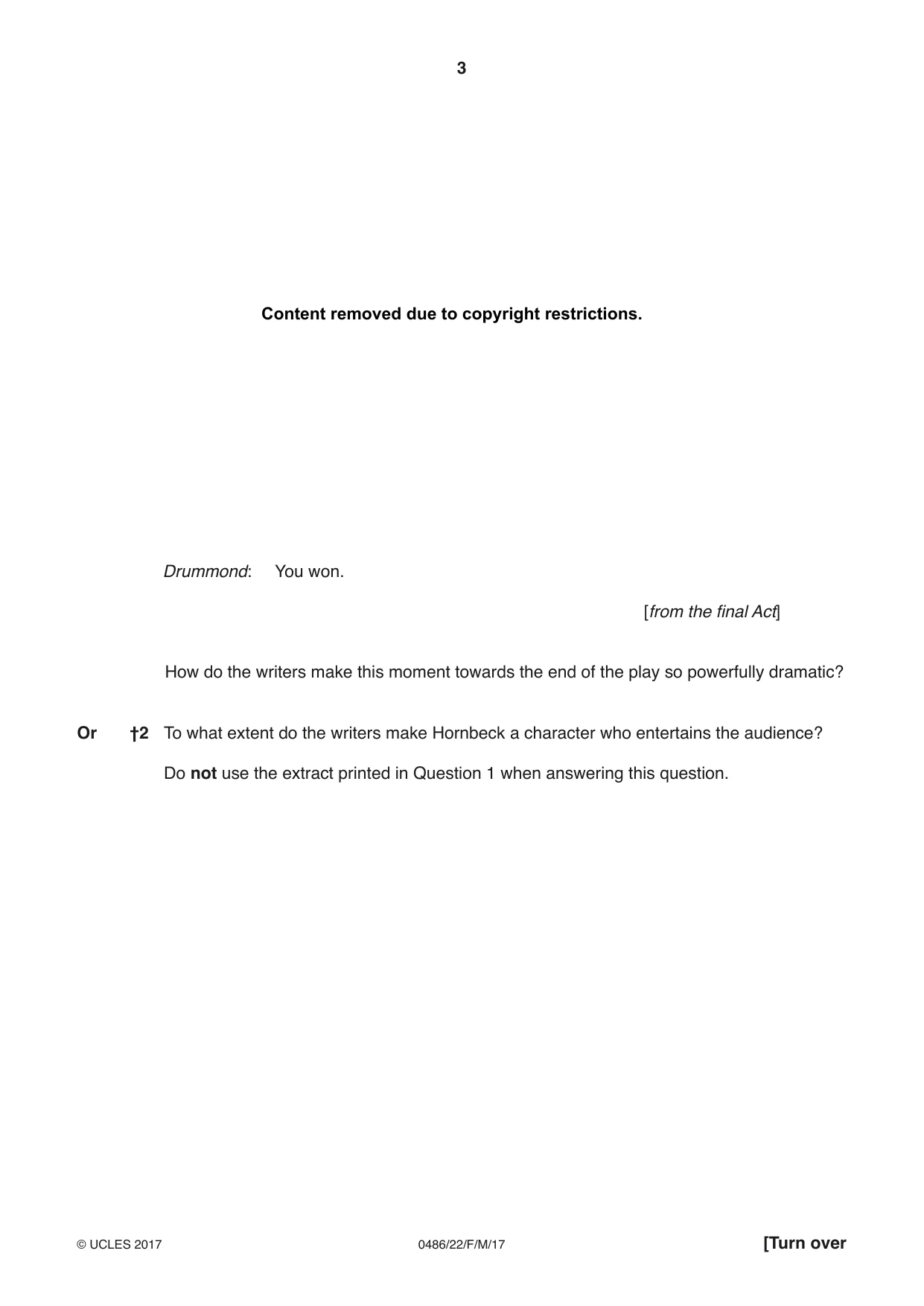 Cambridge IGCSE English - Literature 0486 2017 Feb/March Paper 2 · Variant 2 question paper, page 3 of 12