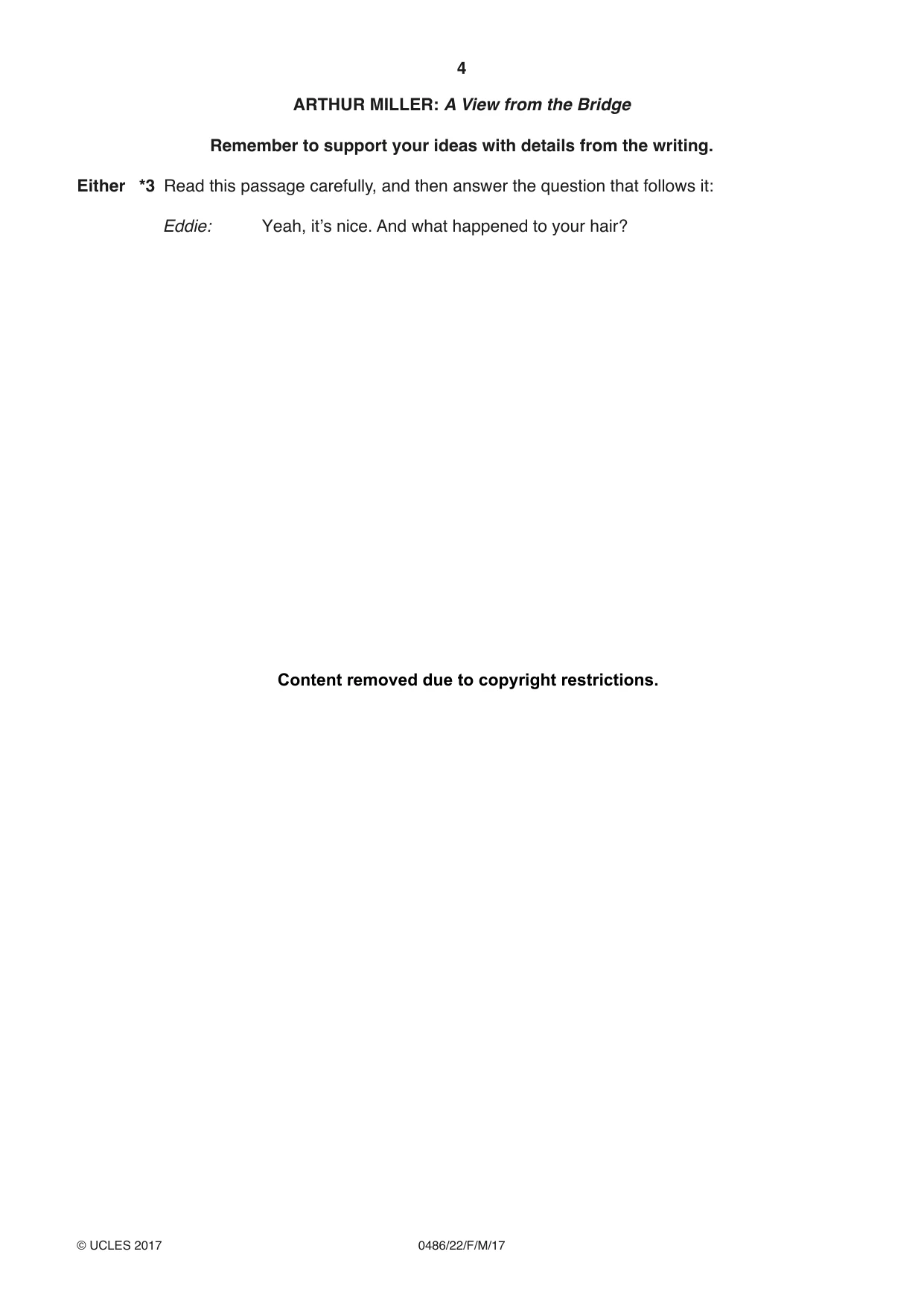 Cambridge IGCSE English - Literature 0486 2017 Feb/March Paper 2 · Variant 2 question paper, page 4 of 12
