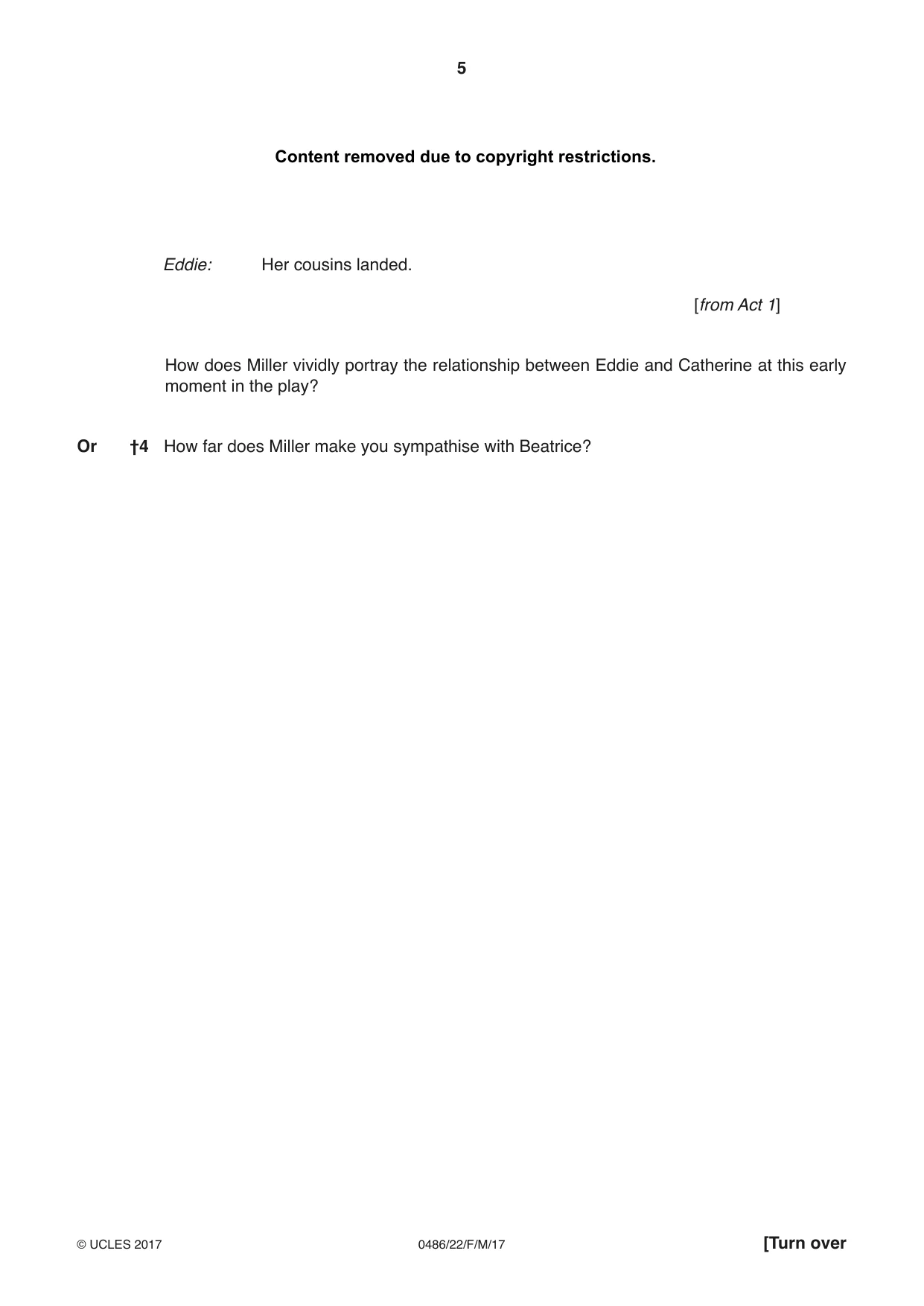 Cambridge IGCSE English - Literature 0486 2017 Feb/March Paper 2 · Variant 2 question paper, page 5 of 12