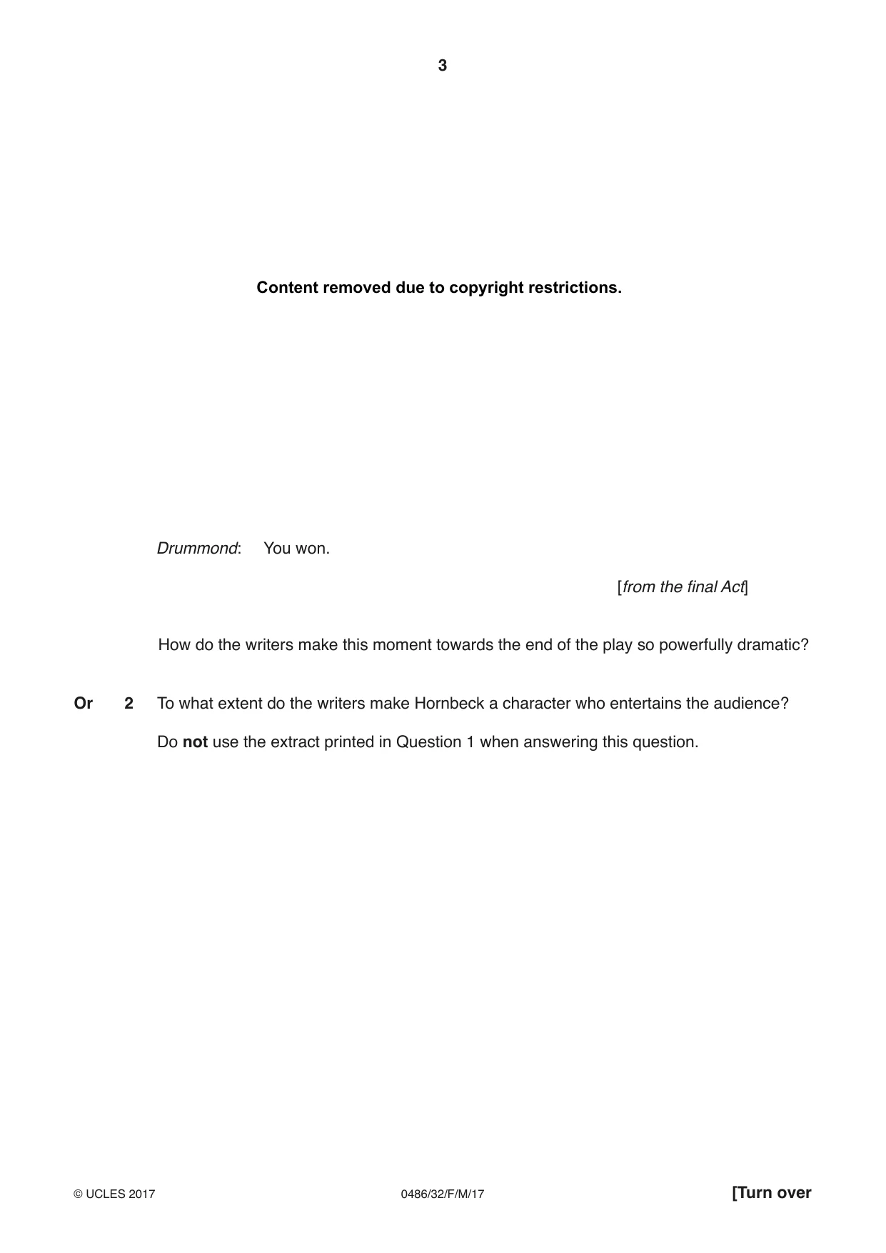 Cambridge IGCSE English - Literature 0486 2017 Feb/March Paper 3 · Variant 2 question paper, page 3 of 12