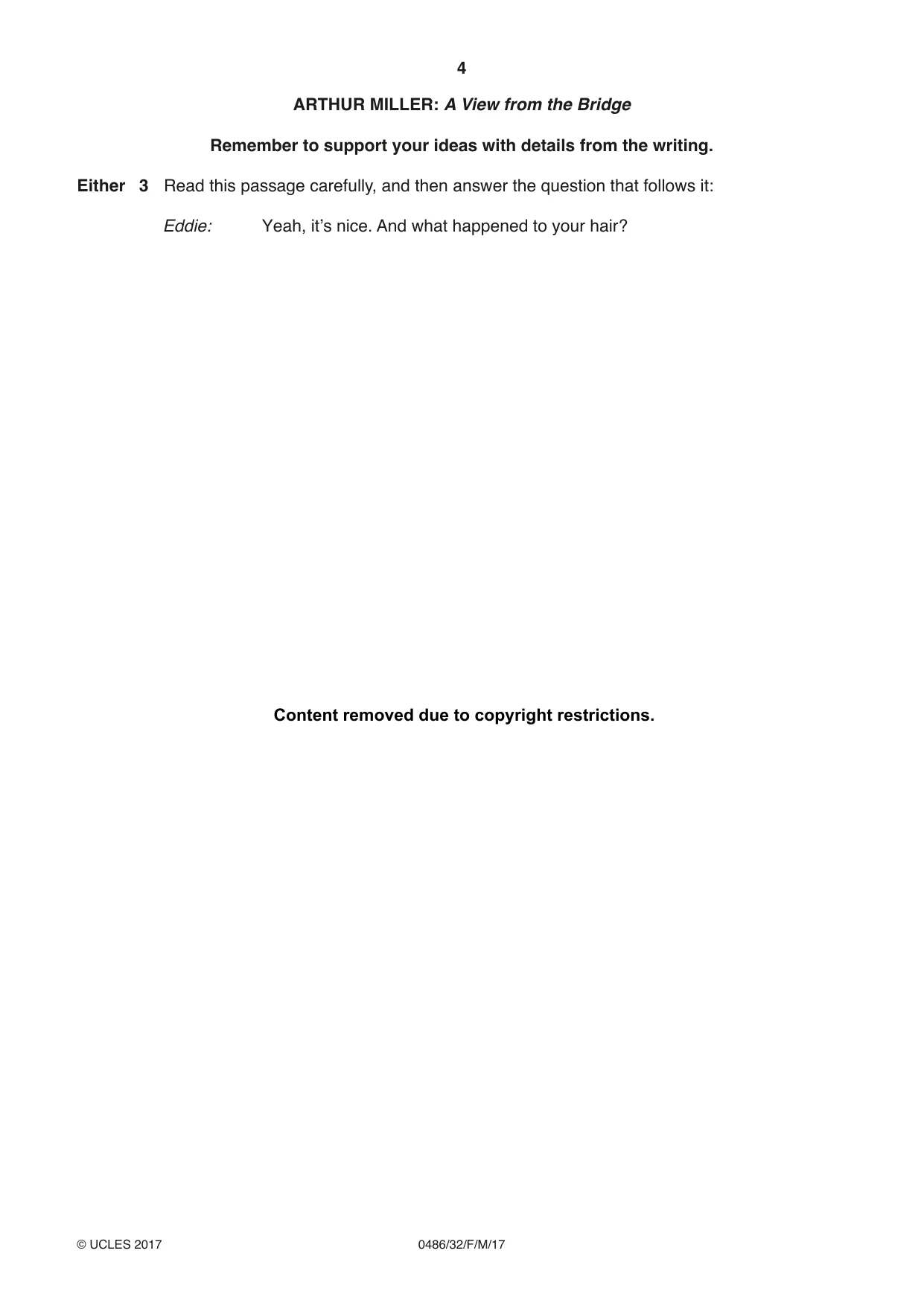 Cambridge IGCSE English - Literature 0486 2017 Feb/March Paper 3 · Variant 2 question paper, page 4 of 12