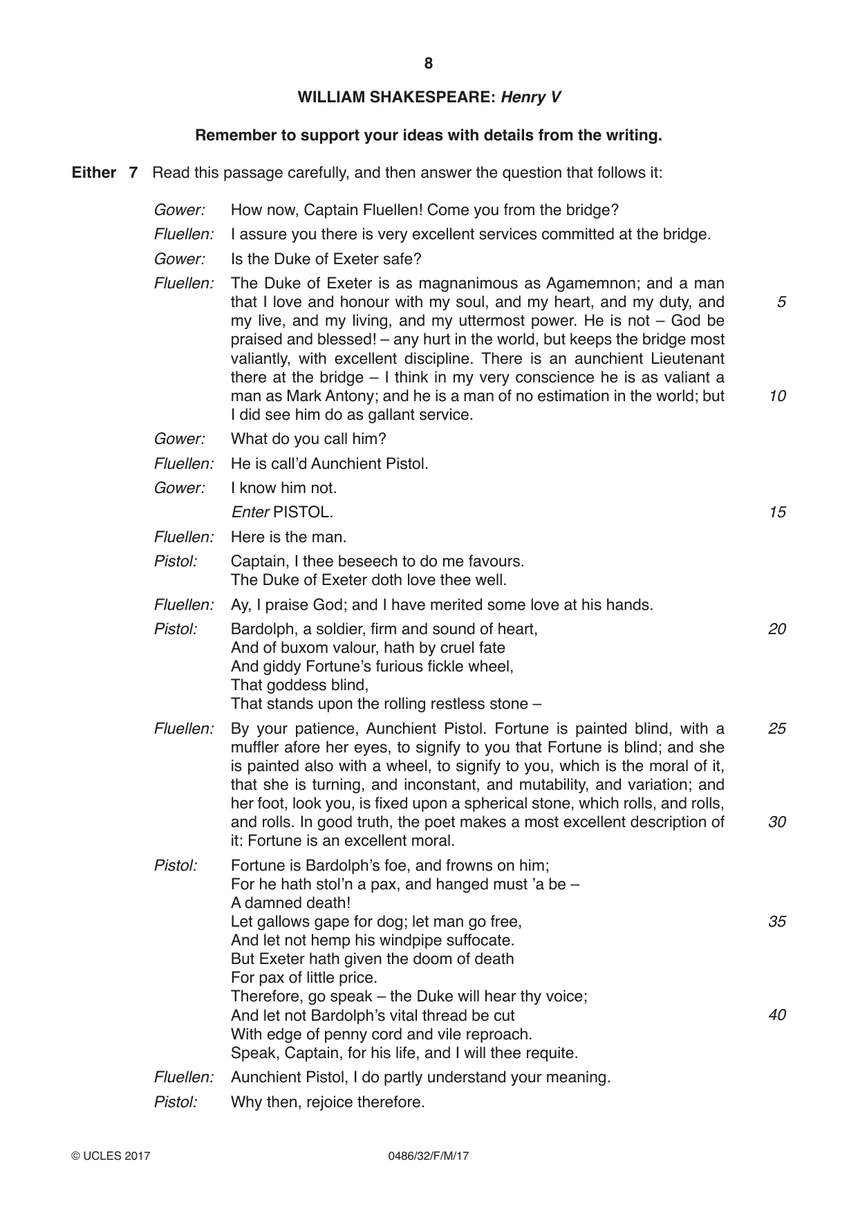 Cambridge IGCSE English - Literature 0486 2017 Feb/March Paper 3 · Variant 2 question paper, page 8 of 12