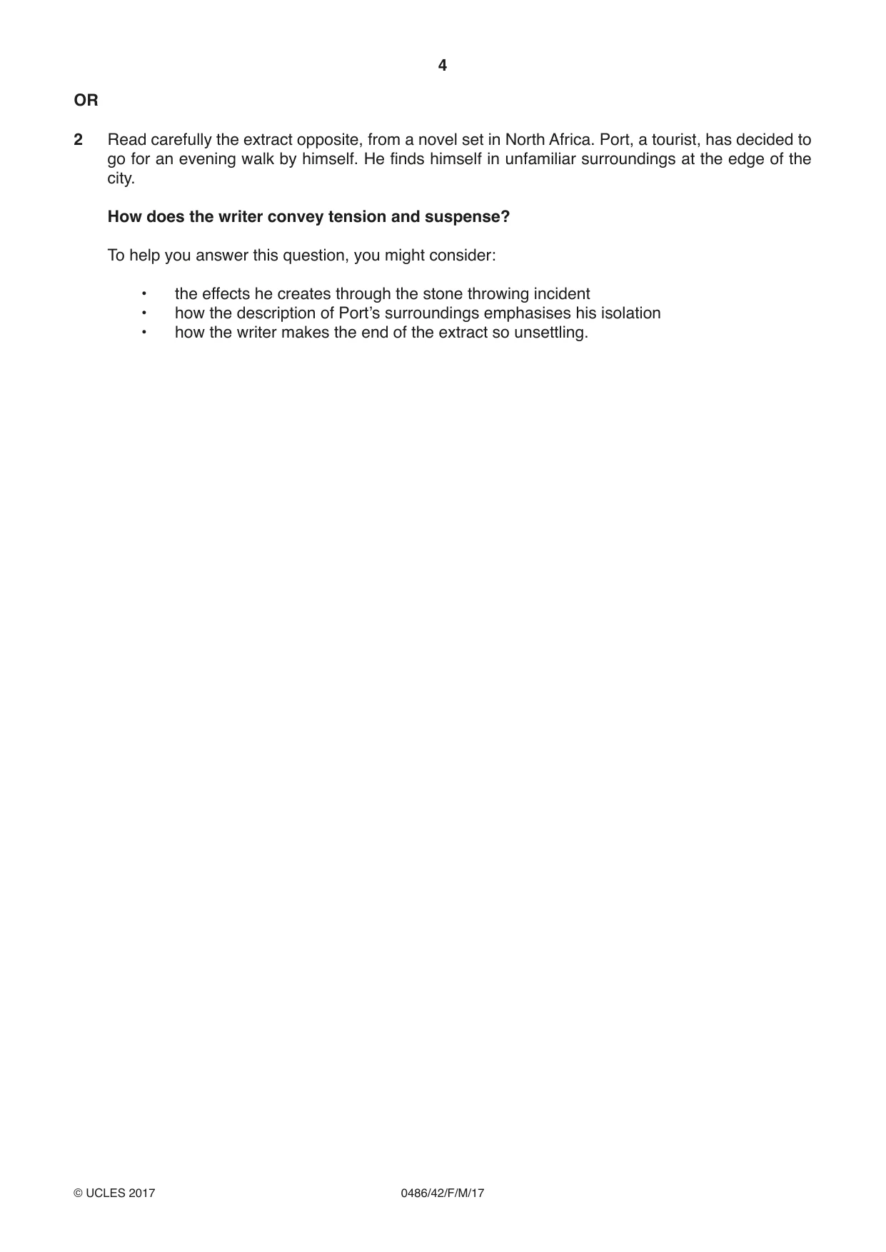 Cambridge IGCSE English - Literature 0486 2017 Feb/March Paper 4 · Variant 2 question paper, page 4 of 8