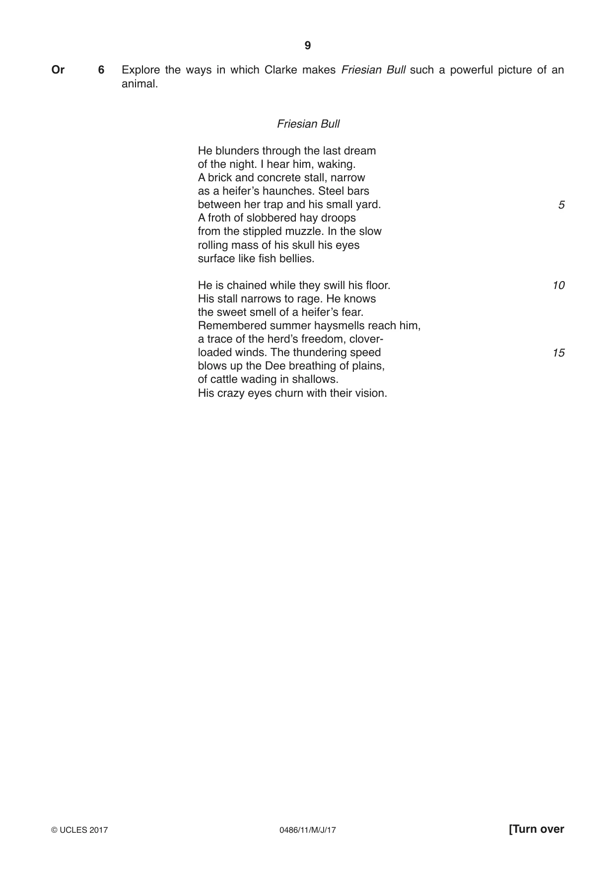 Cambridge IGCSE English - Literature 0486 2017 May/June Paper 1 · Variant 1 question paper, page 9 of 28
