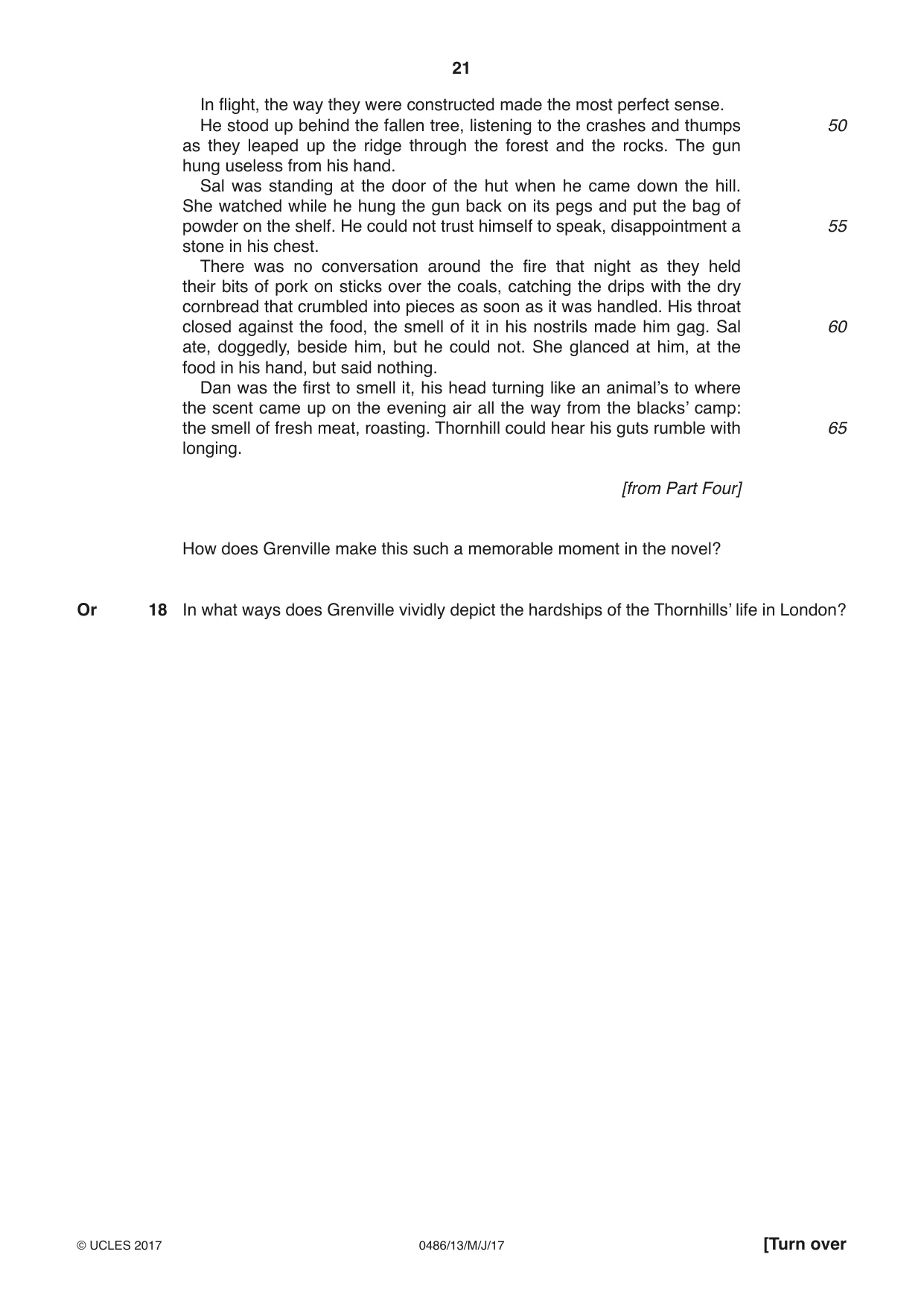 Cambridge IGCSE English - Literature 0486 2017 May/June Paper 1 · Variant 3 question paper, page 21 of 28