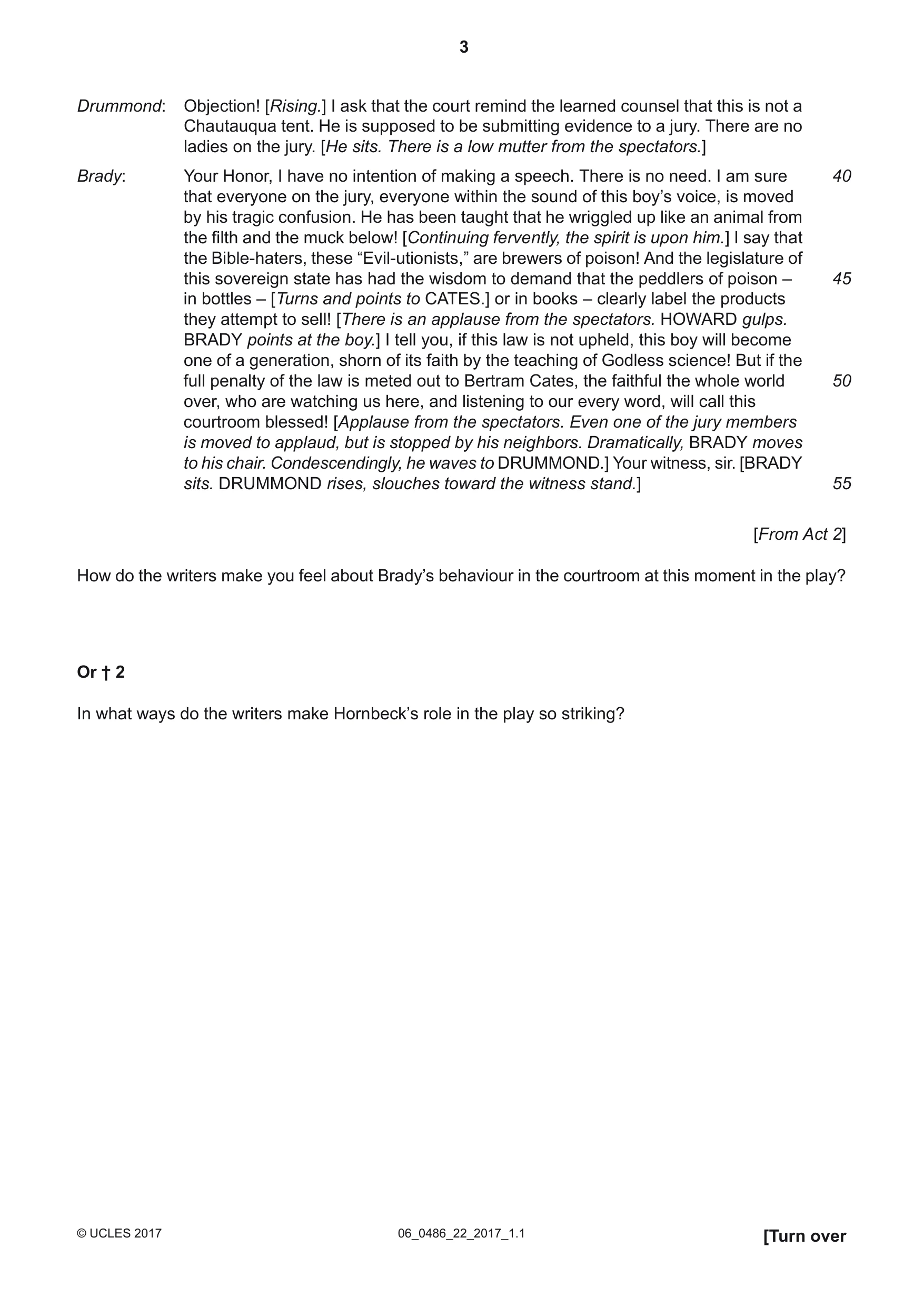 Cambridge IGCSE English - Literature 0486 2017 May/June Paper 2 · Variant 2 question paper, page 3 of 12
