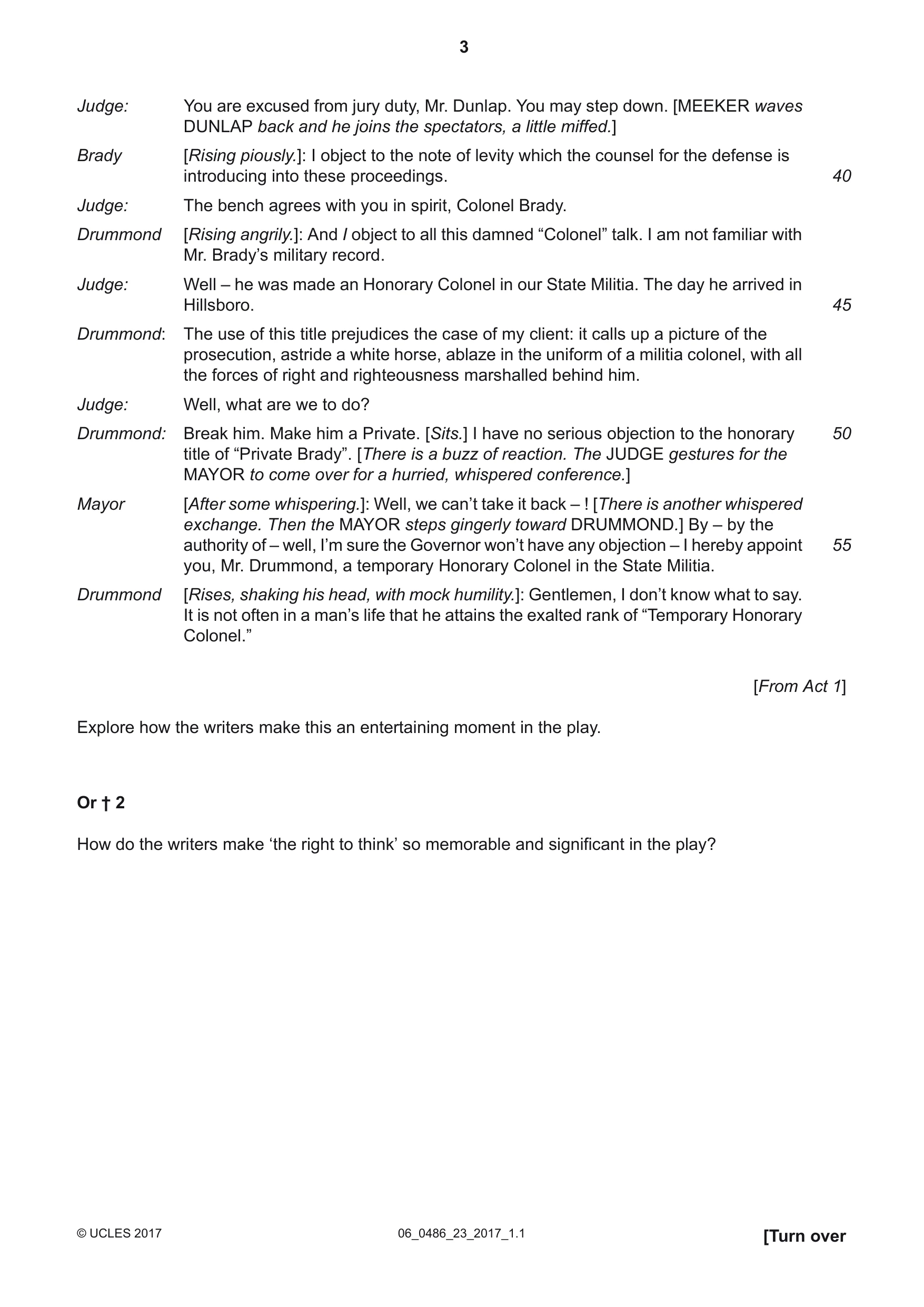 Cambridge IGCSE English - Literature 0486 2017 May/June Paper 2 · Variant 3 question paper, page 3 of 12