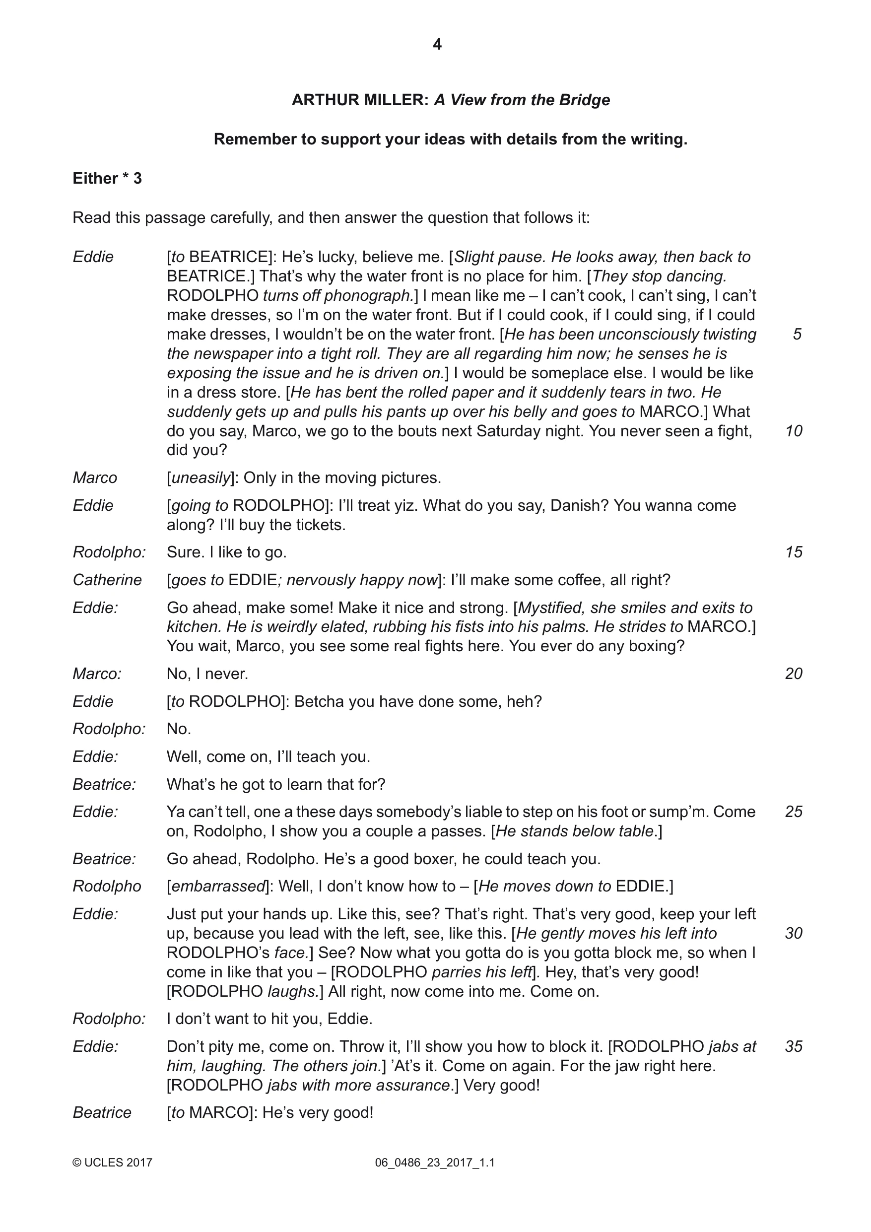 Cambridge IGCSE English - Literature 0486 2017 May/June Paper 2 · Variant 3 question paper, page 4 of 12