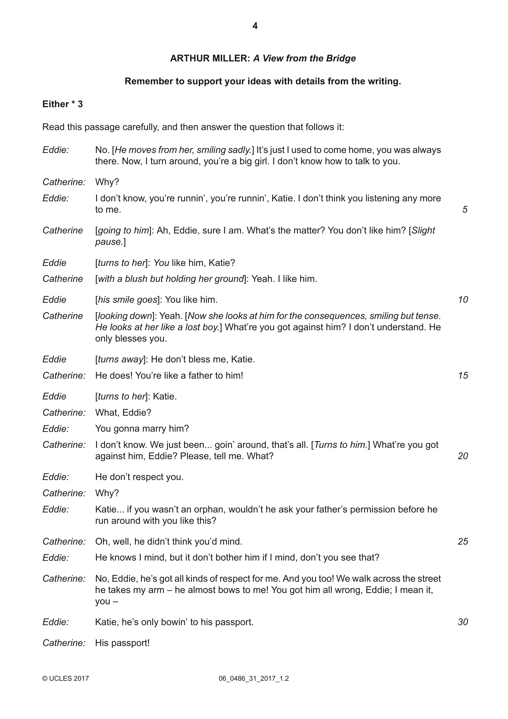 Cambridge IGCSE English - Literature 0486 2017 May/June Paper 3 · Variant 1 question paper, page 4 of 12