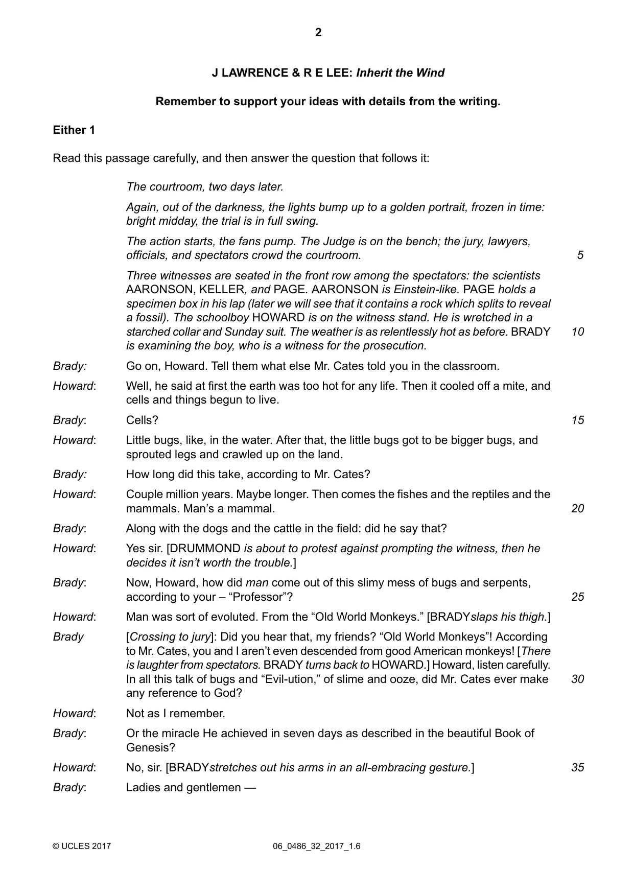Cambridge IGCSE English - Literature 0486 2017 May/June Paper 3 · Variant 2 question paper, page 2 of 12