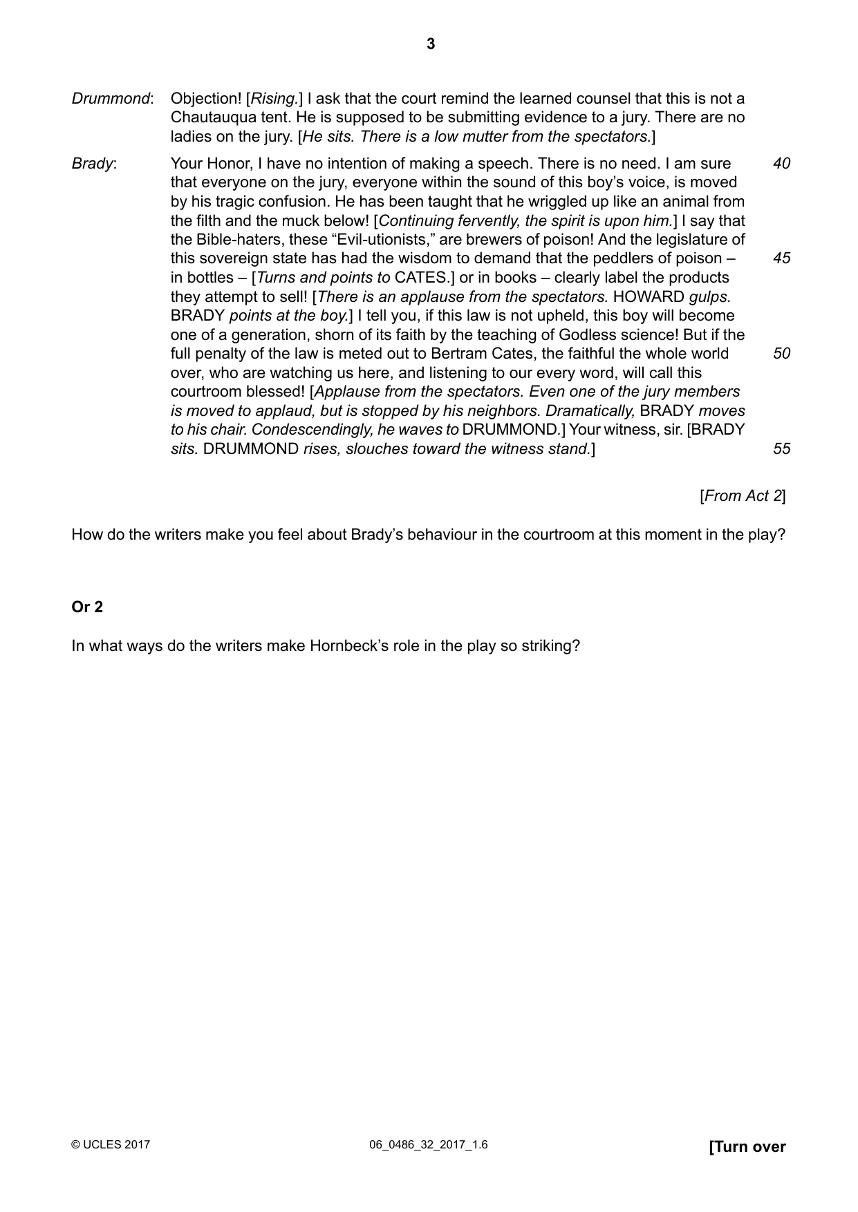 Cambridge IGCSE English - Literature 0486 2017 May/June Paper 3 · Variant 2 question paper, page 3 of 12